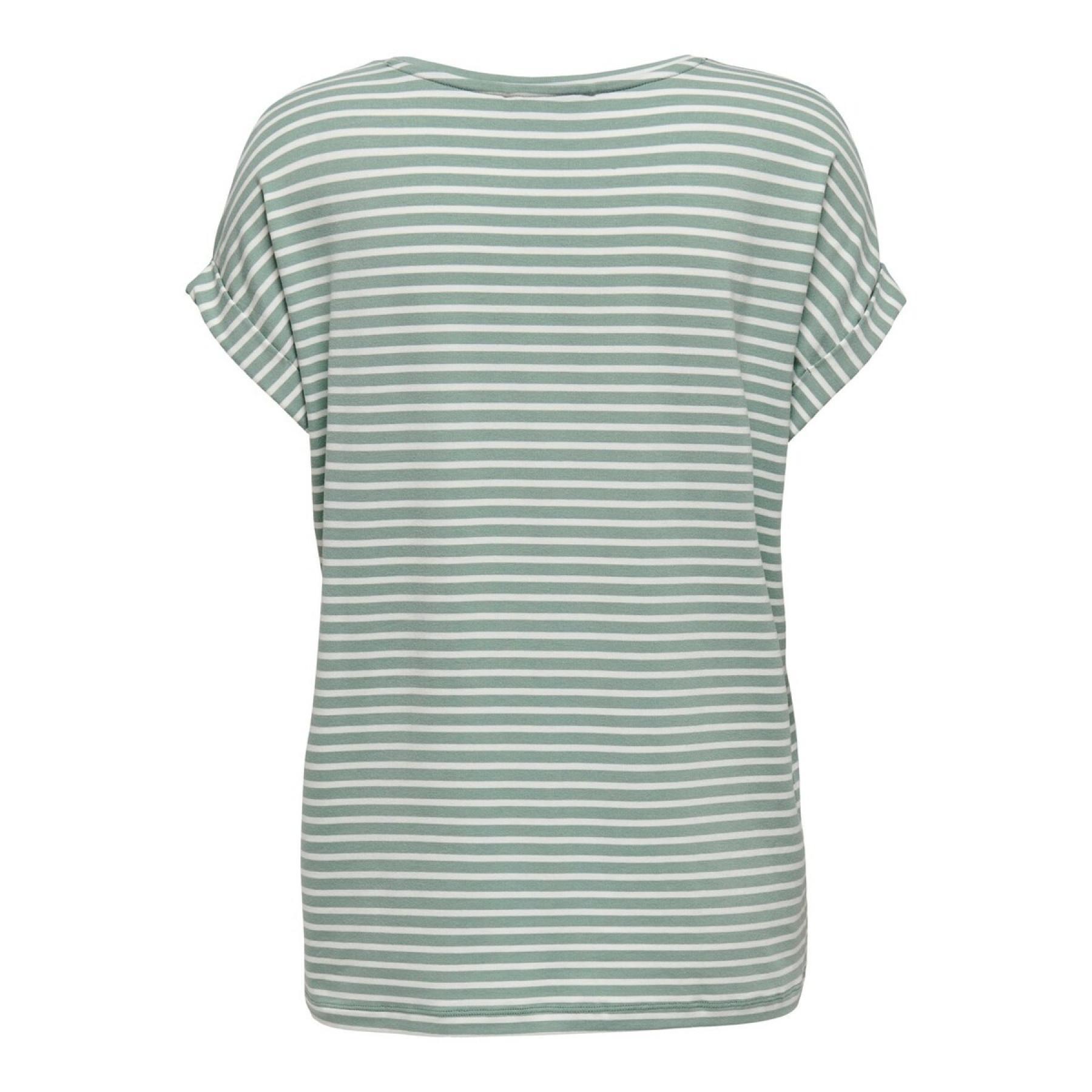 T-shirt mulher Only Moster stripe pescoço redondo