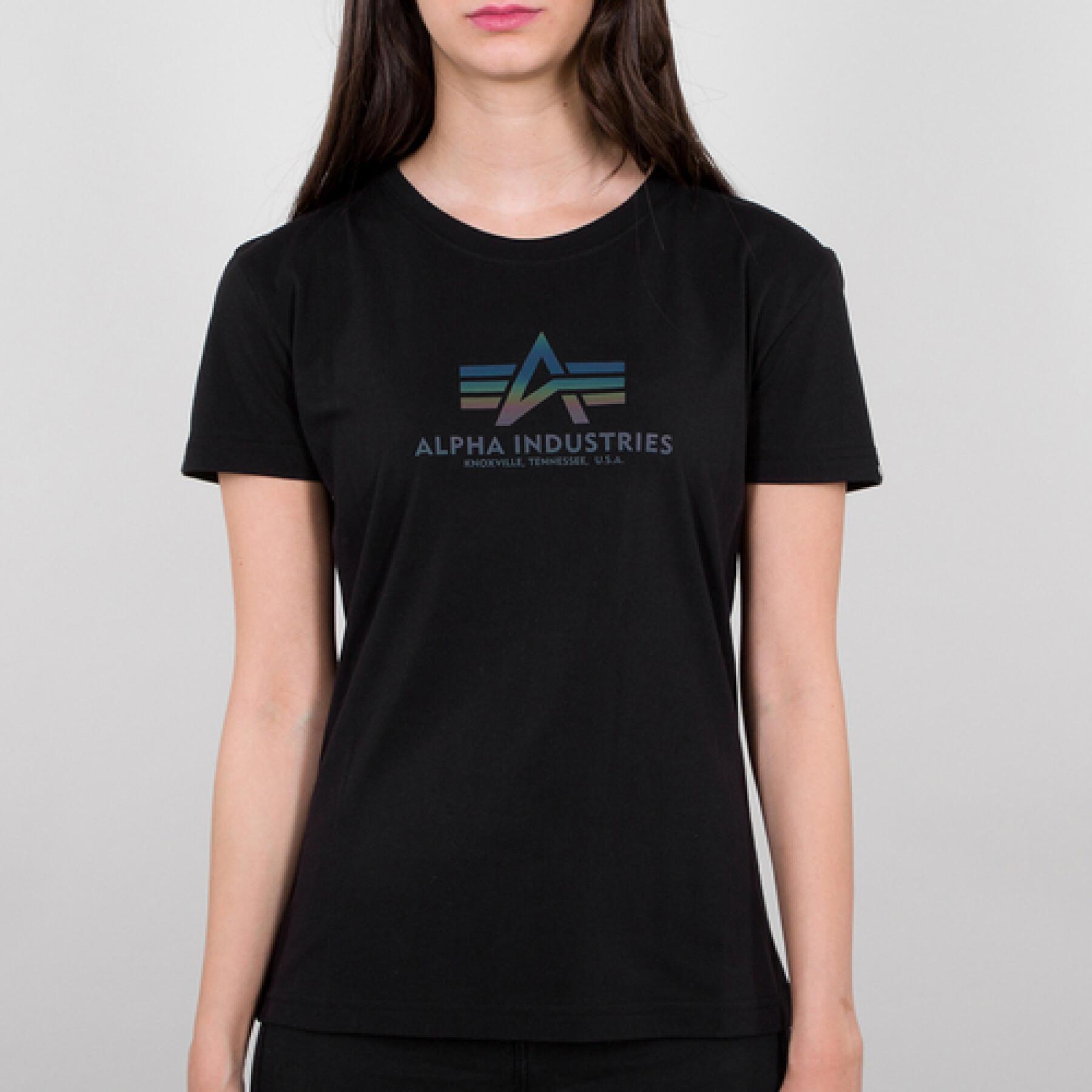 Camiseta feminina Alpha Industries New Basic Rainbow Refl. Print
