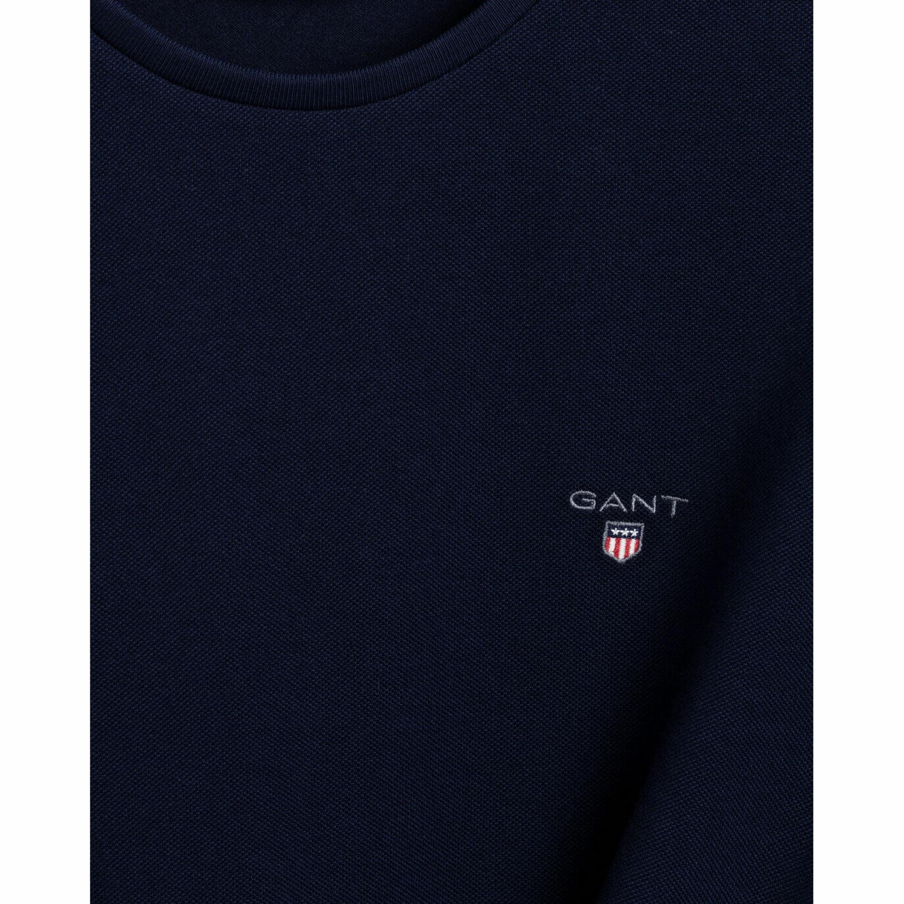Camiseta piqué de algodão Gant Fit