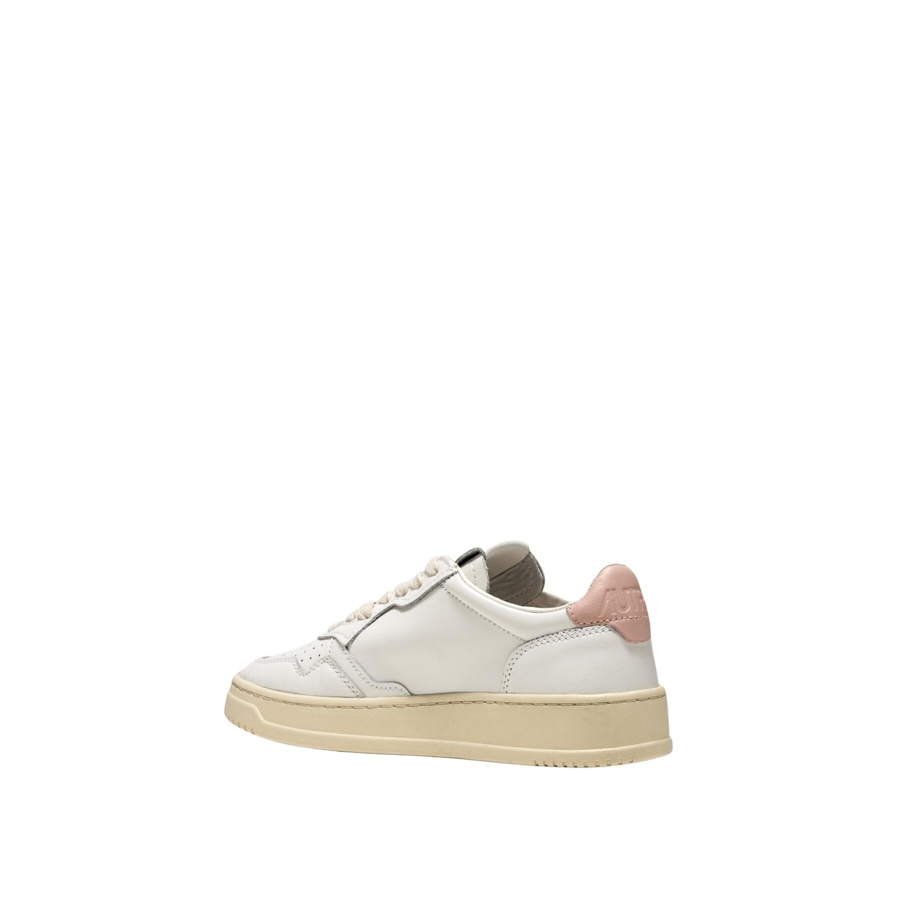 Formadoras de mulheres Autry Medalist LL16 Leather White Pink