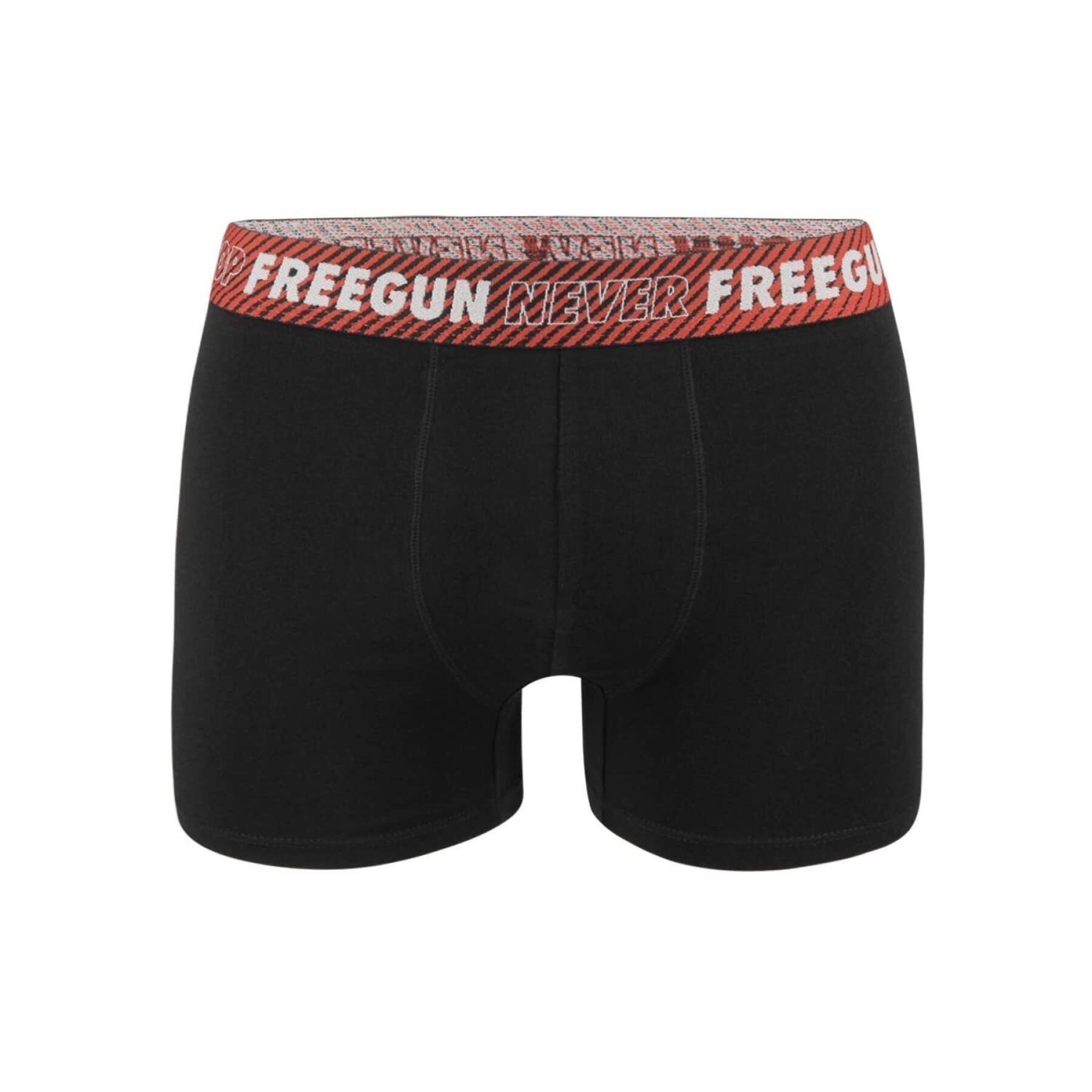 Calções boxer de algodão Freegun Never Stop (x3)