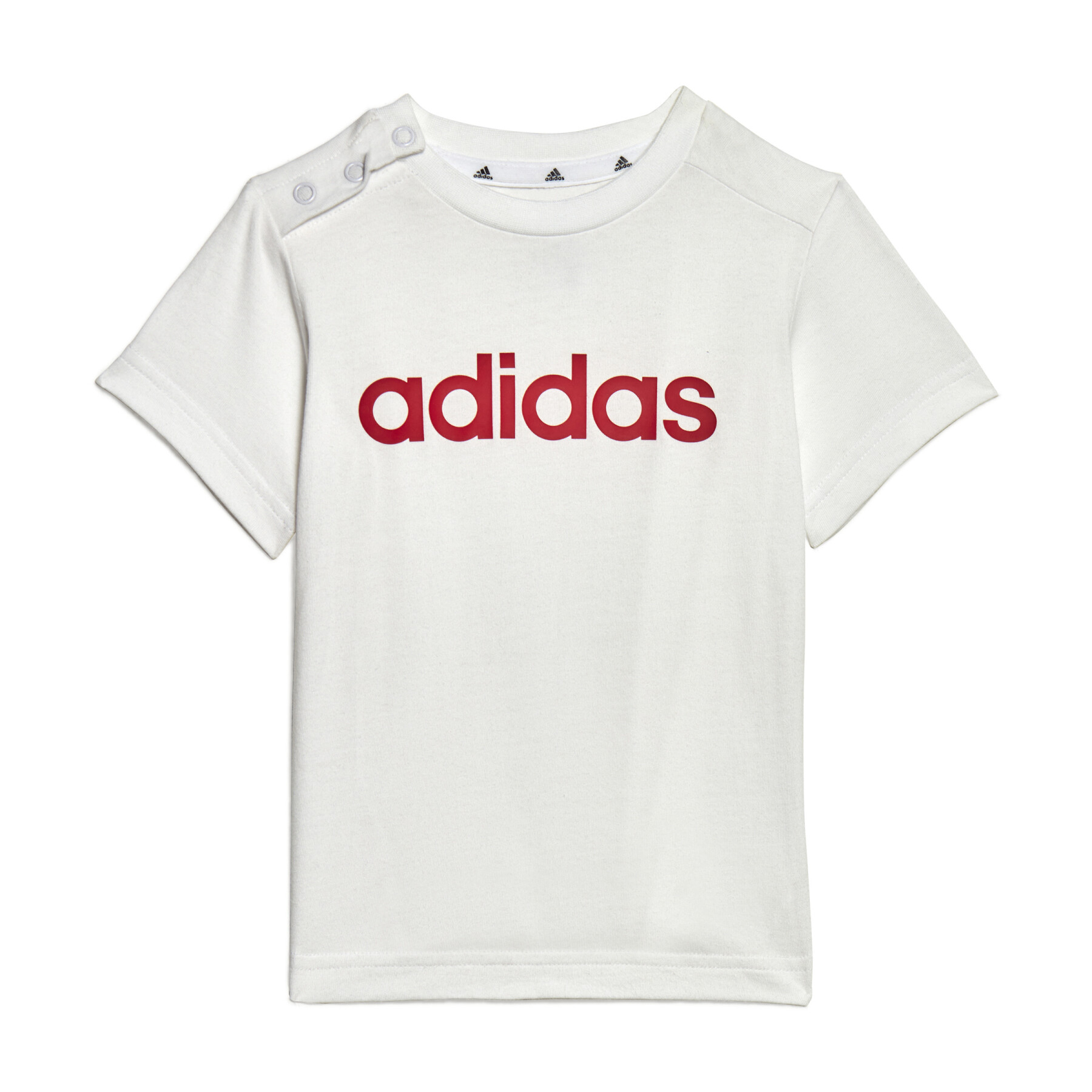 Conjunto de t-shirt e calções de algodão orgânico adidas 3-Stripes Essentials Lineage