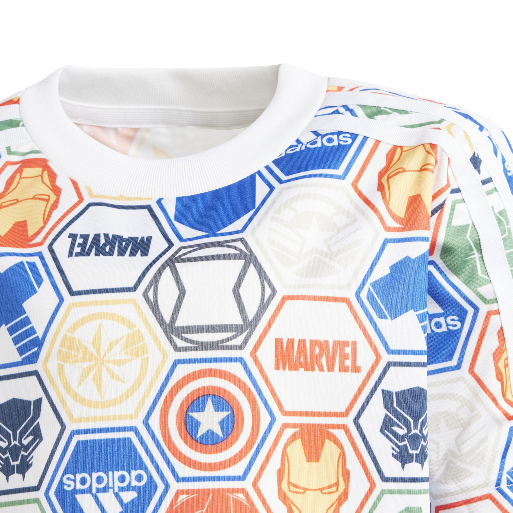 Conjunto de camisola e calções para crianças adidas Marvel Avengers