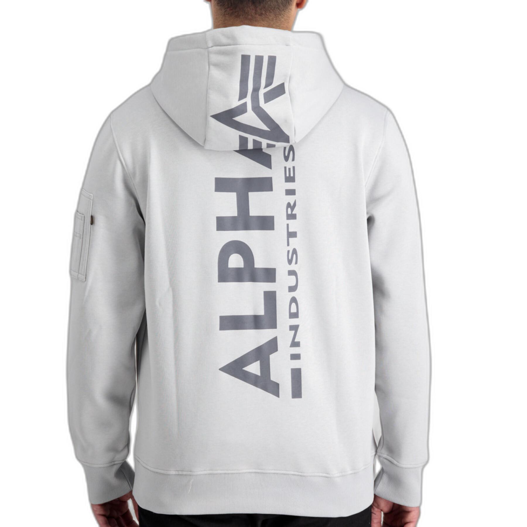 Sweatshirt capuz impresso no verso Alpha Industries