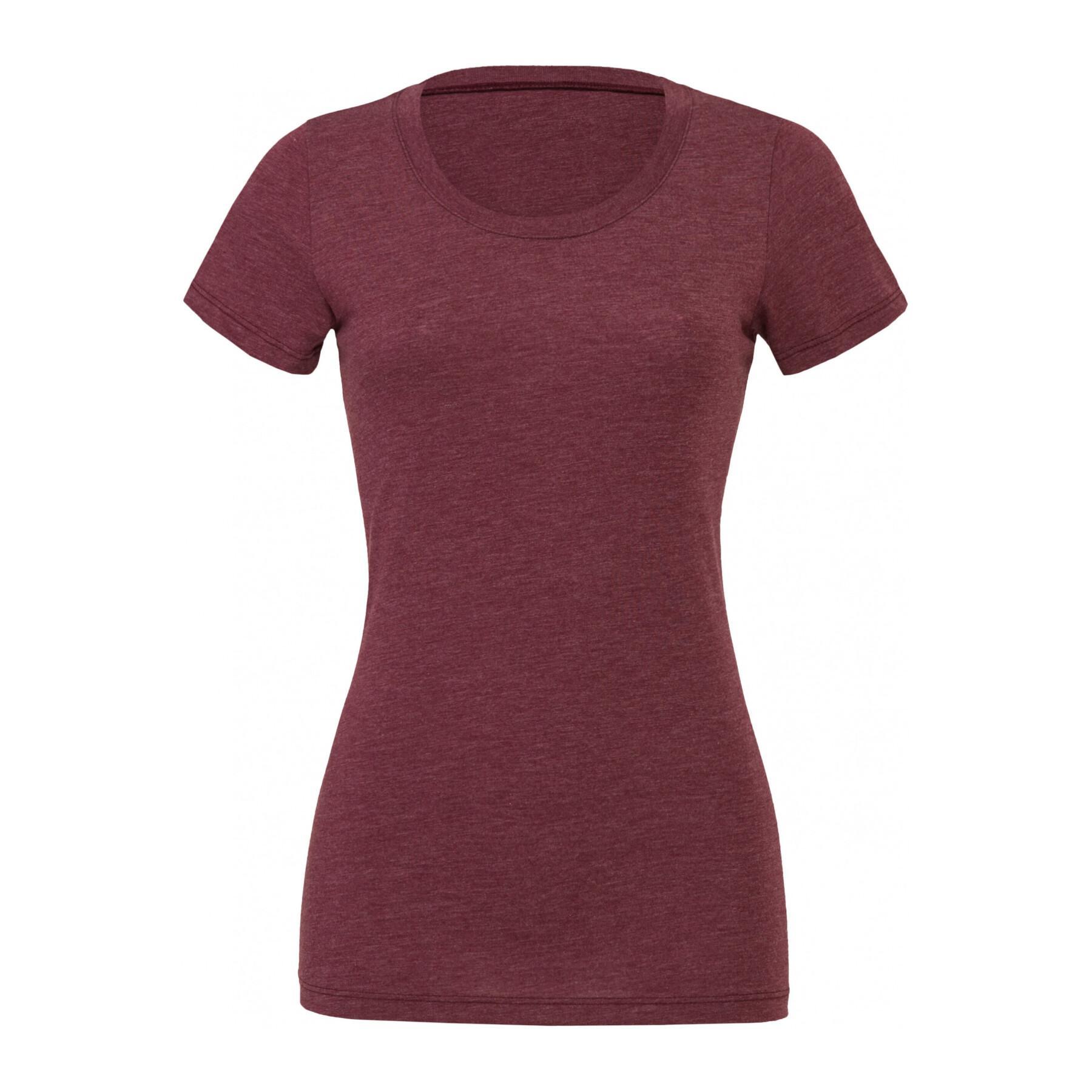 T-shirt de pescoço redondo feminino Bella + Canvas Triblend
