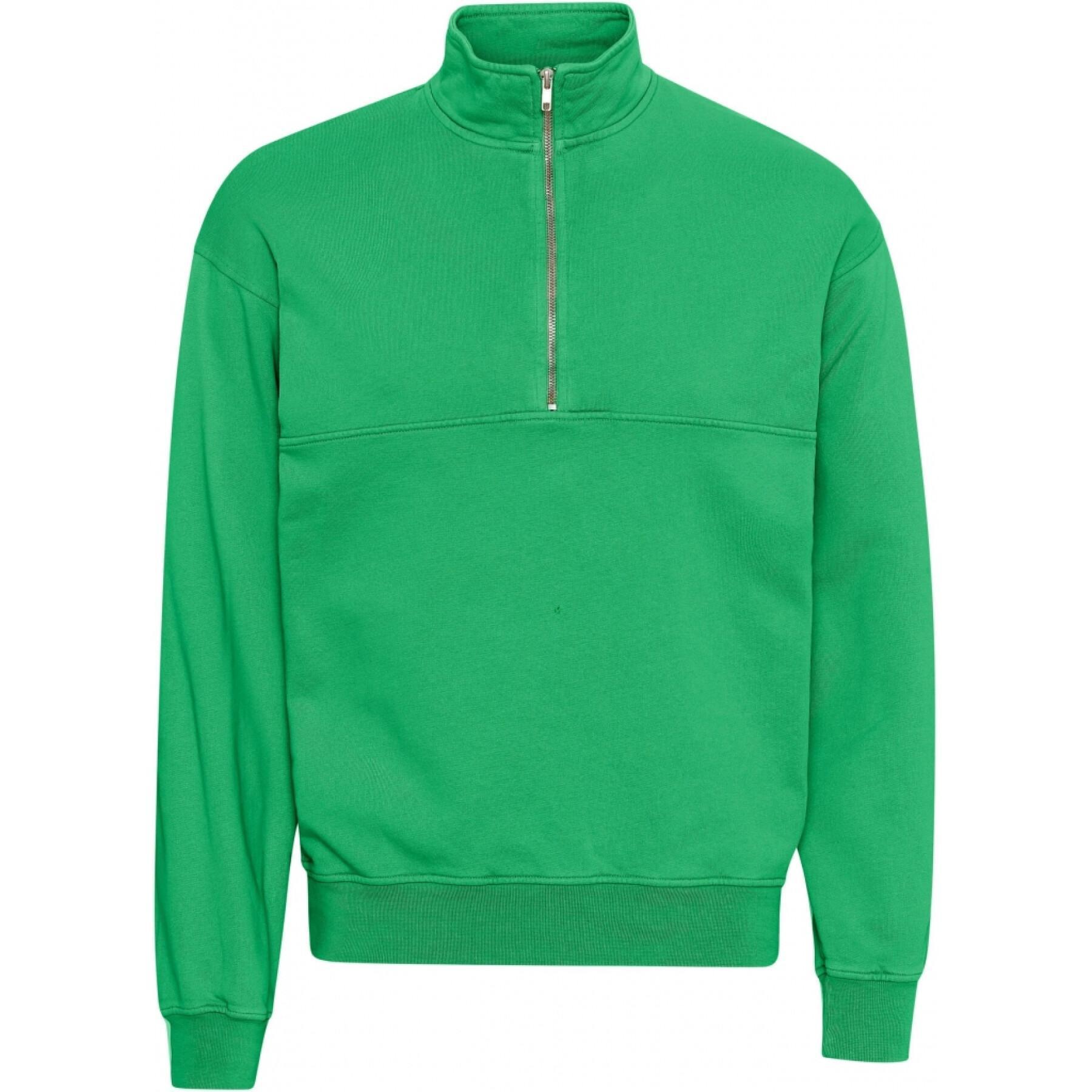 Sweatshirt 1/4 zip Colorful Standard Organic kelly green