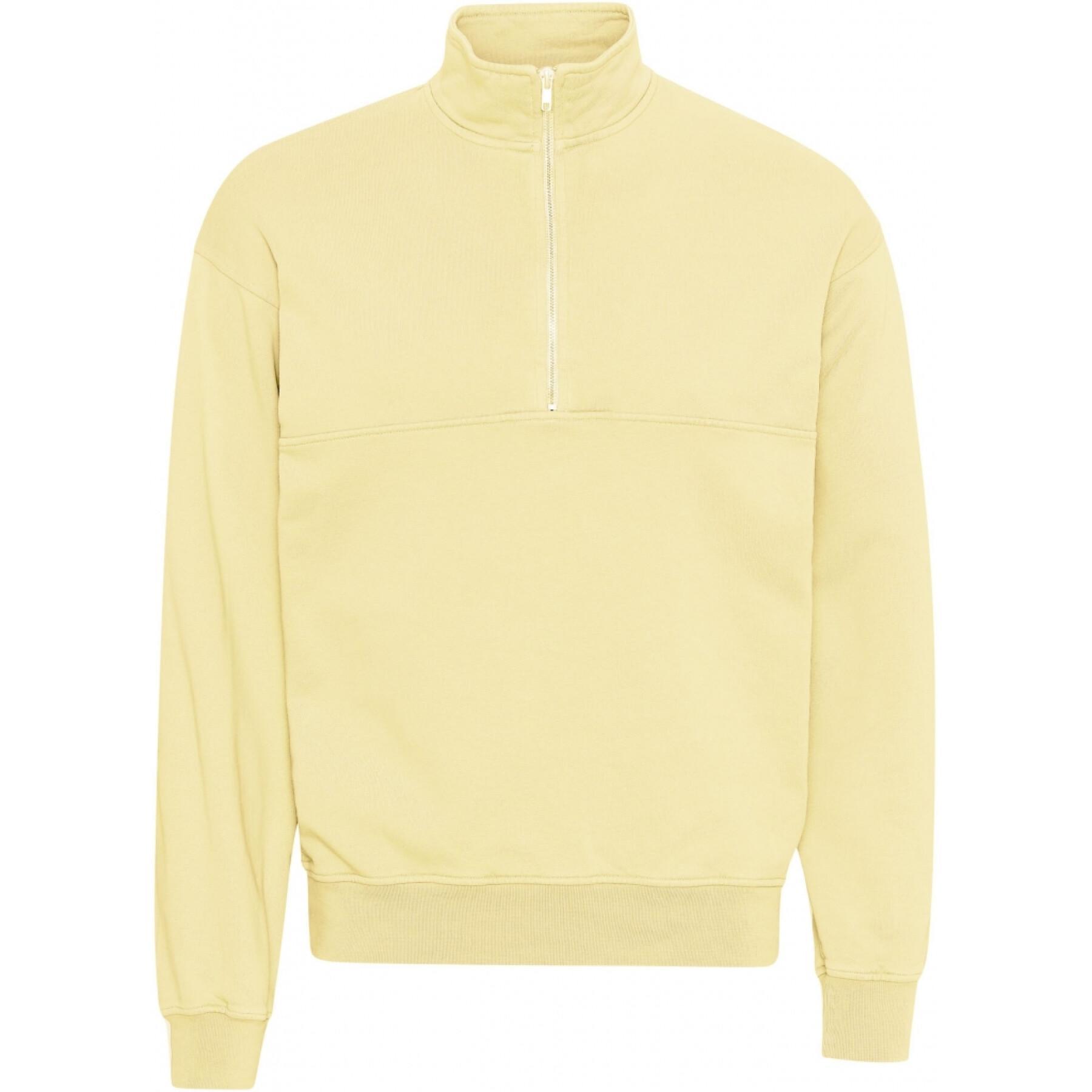 Sweatshirt 1/4 zip Colorful Standard Organic soft yellow