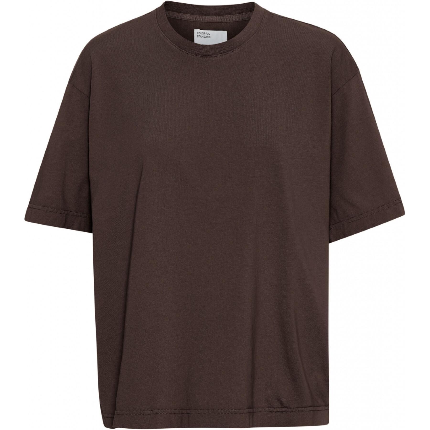 Camiseta feminina Colorful Standard Organic oversized coffee brown