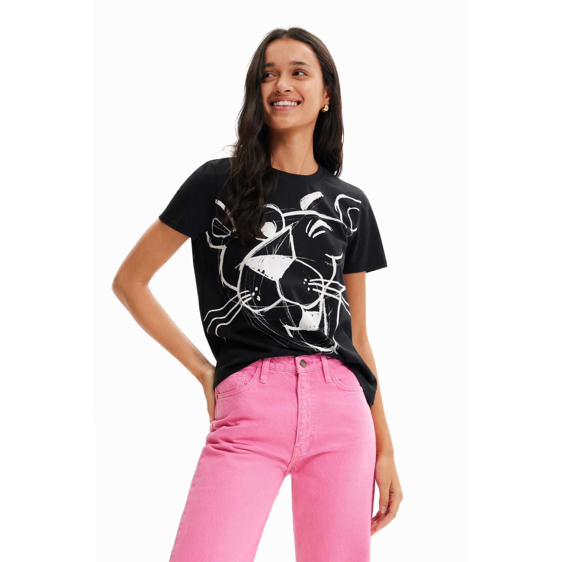 T-shirt de contraste Pink Panther para mulheres Desigual