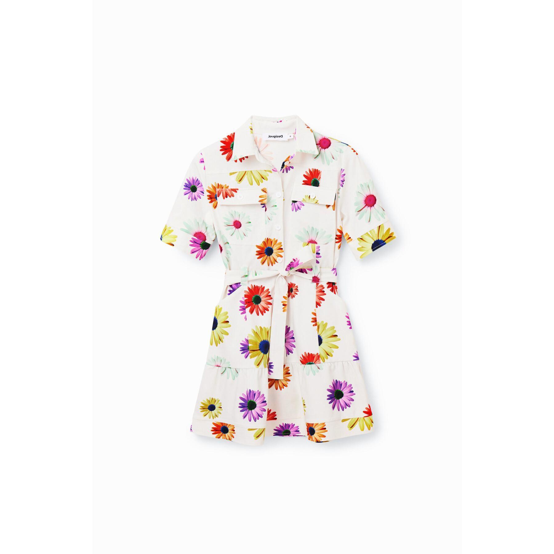 Vestido de camisa floral curta feminina Desigual M. Christian Lacroix