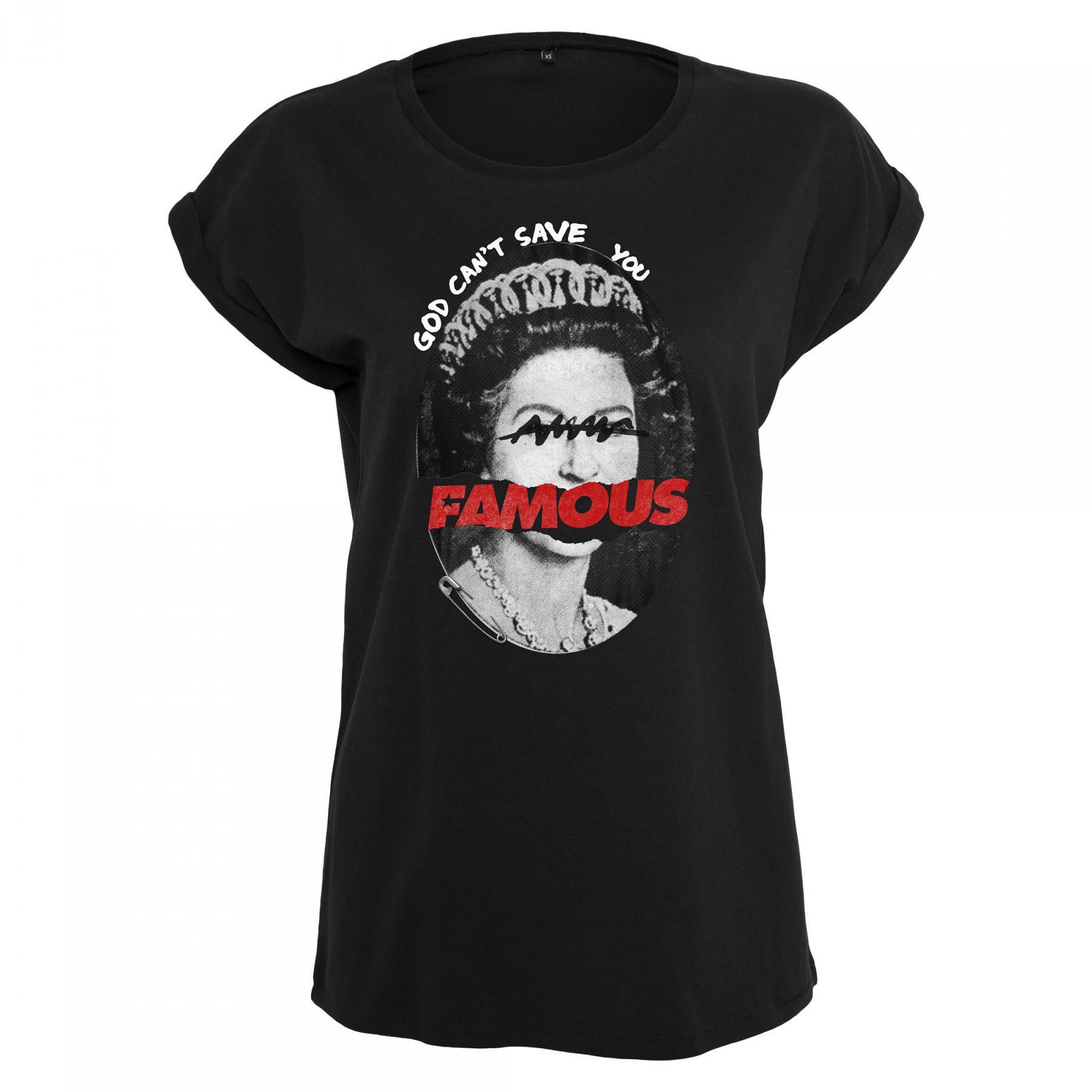 T-shirt mulher Famous God can't Save