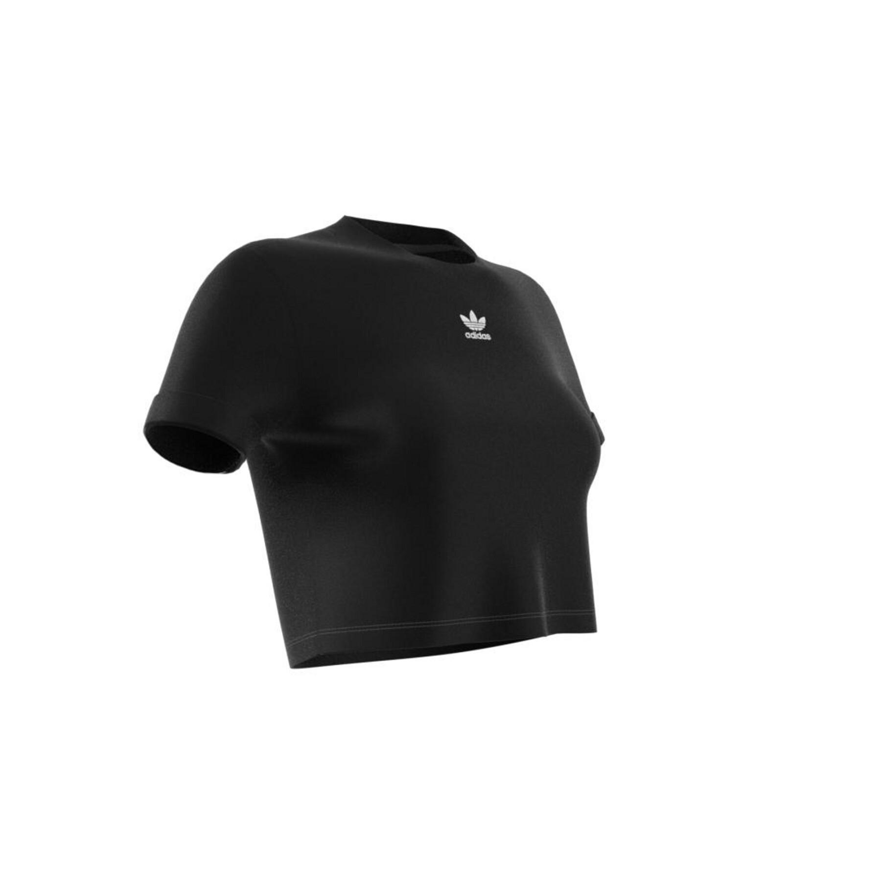 Camiseta feminina adidas Originals Adicolor Cropped Roll-Up Sleeve