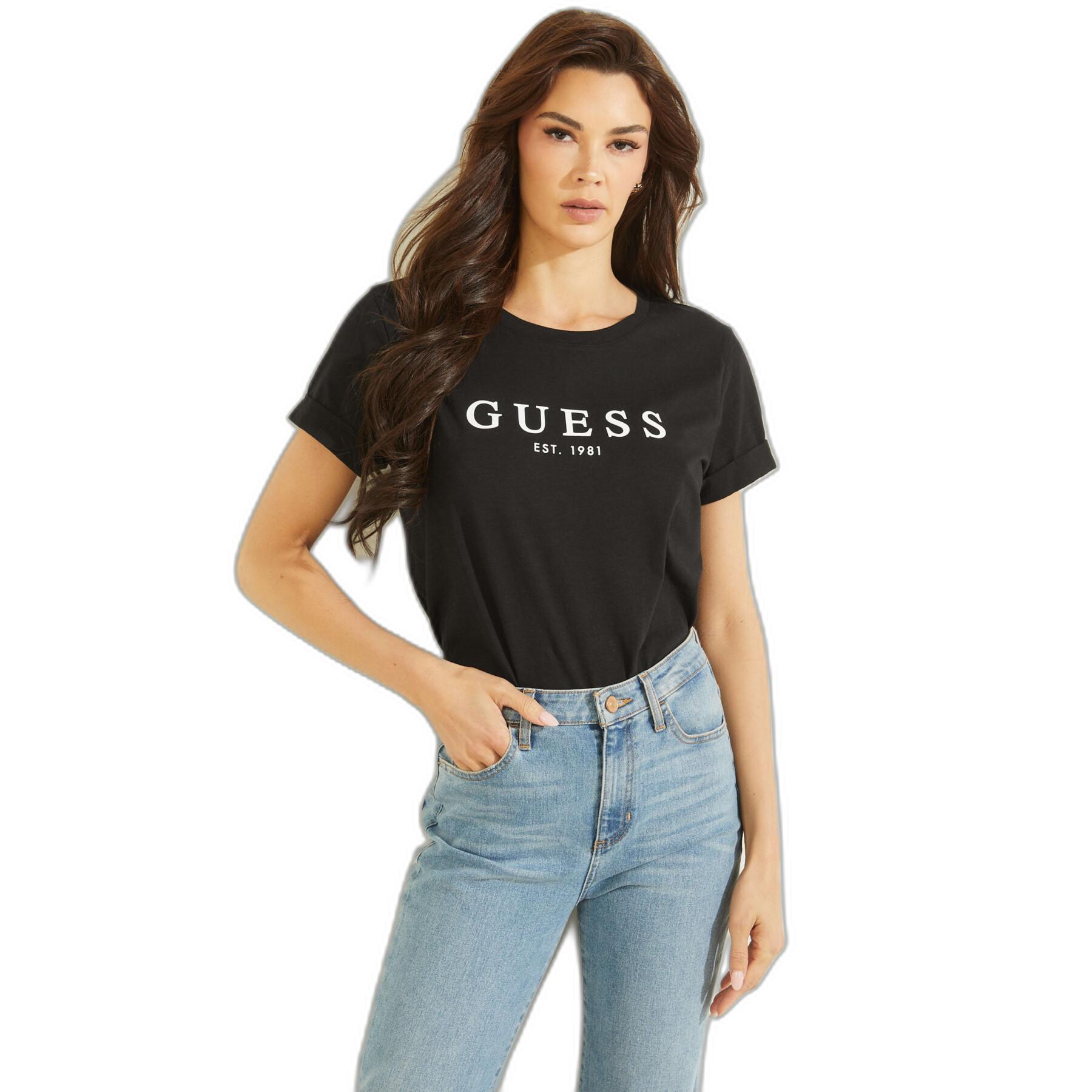 T-shirt de mulher Guess ES 1981 Roll Cuff