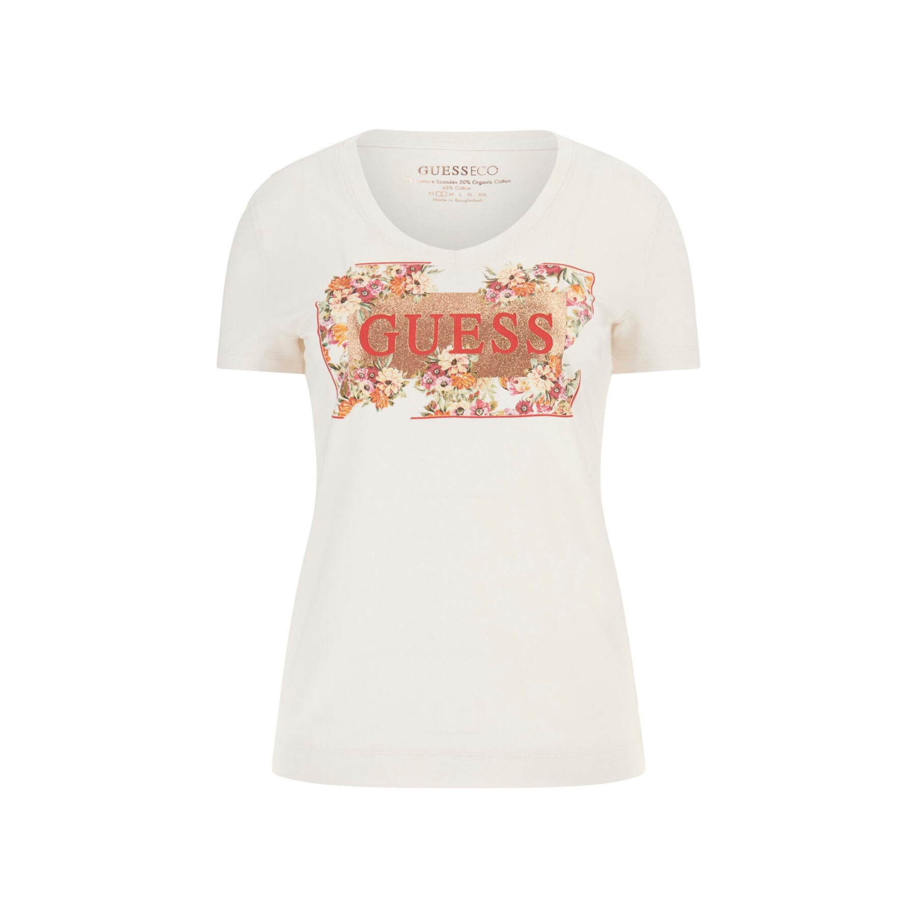 T-shirt de mulher Guess Logo Flowers