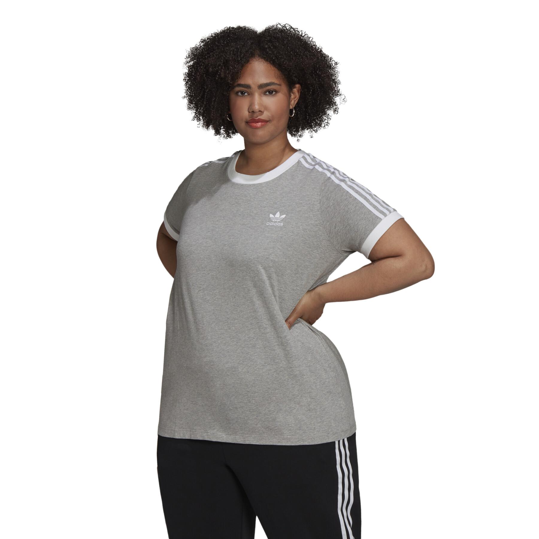 T-shirt mulher tamanho grande adidas Originals Adicolor 3-Stripes