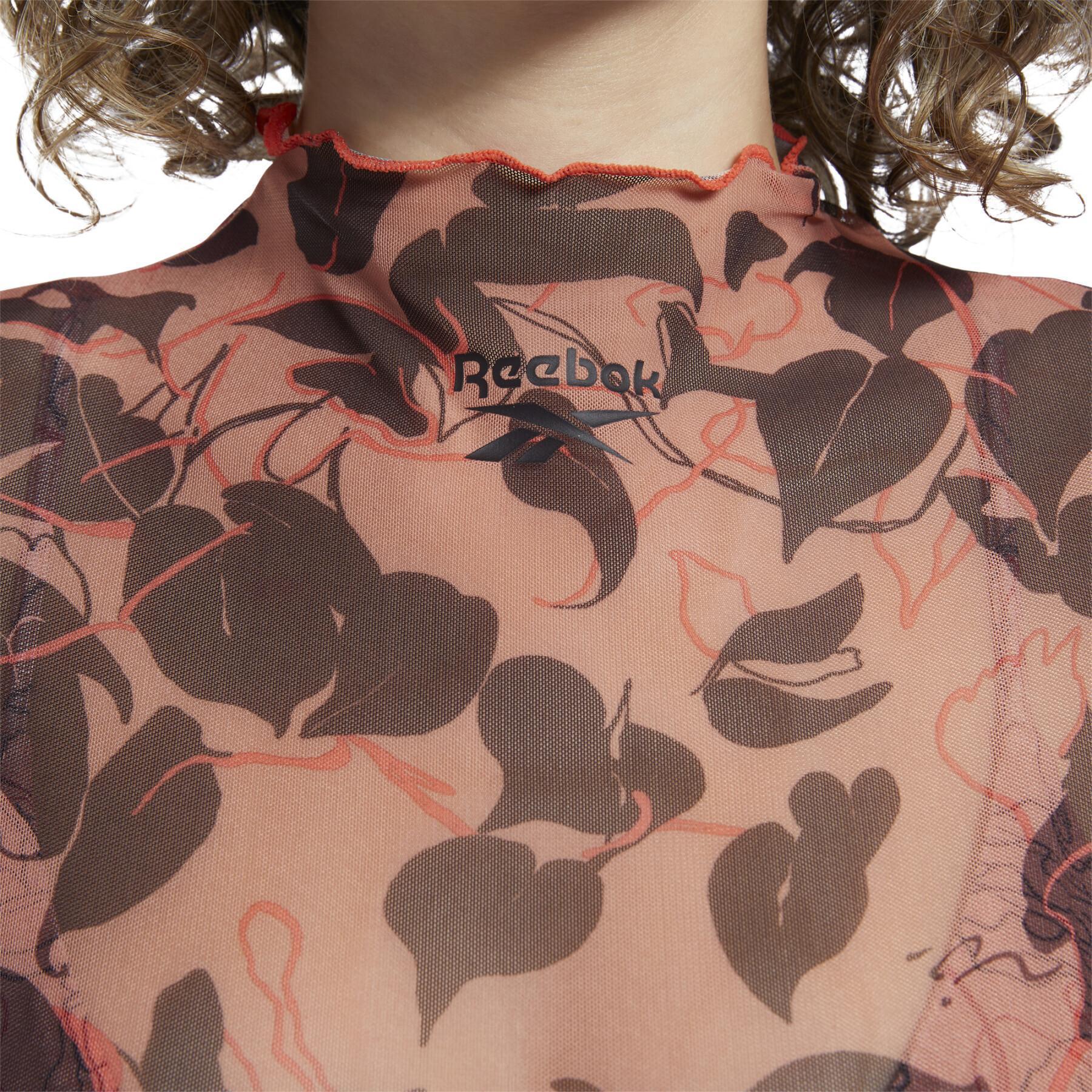 Camiseta feminina Reebok Classics Flourishing Floral Print Mesh