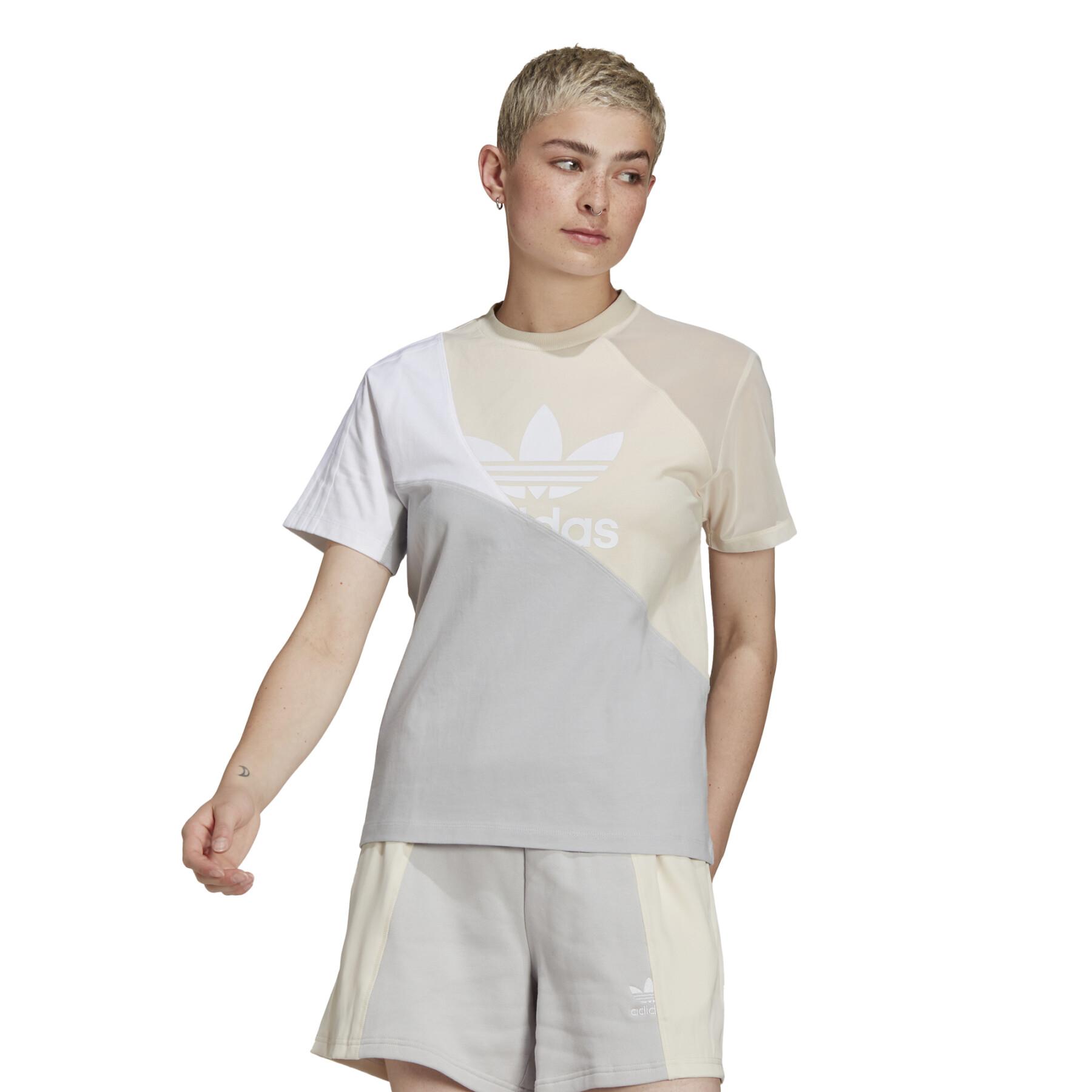 T-shirt de manga curta feminina adidas Originals Adicolor Split Trefoil