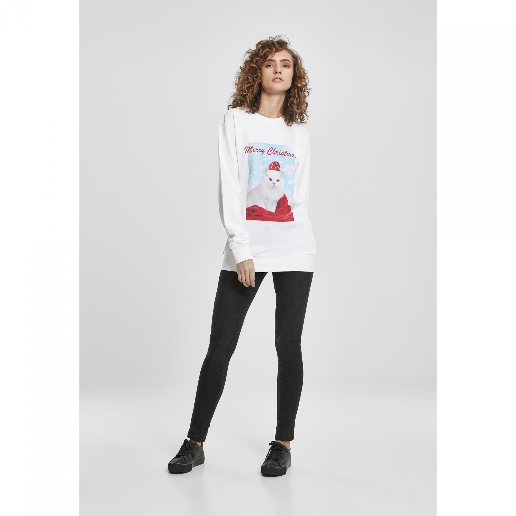T-shirt mulher Mister Tee merry chritma cat