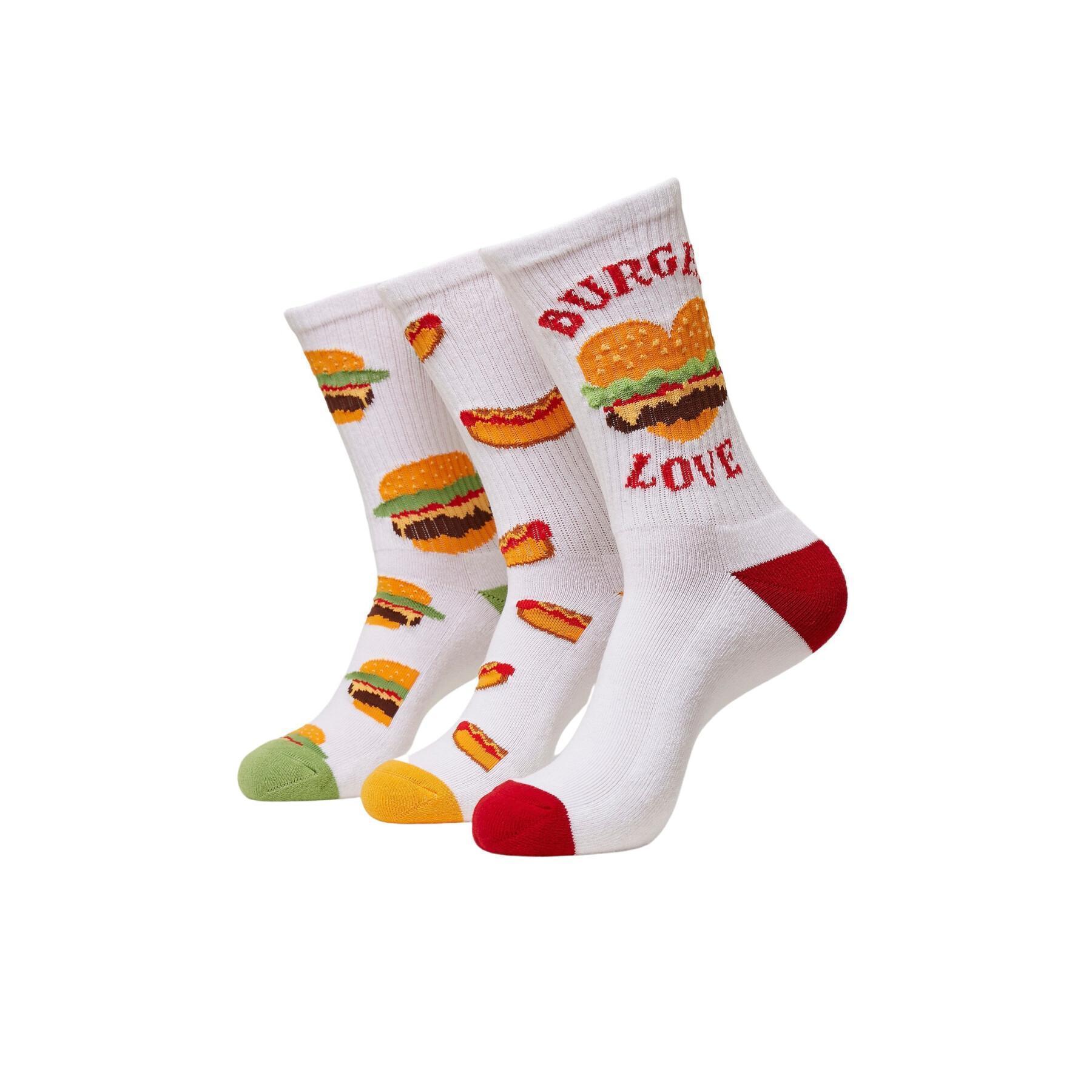 Meias Mister Tee Burger Hot Dog 3-Pack