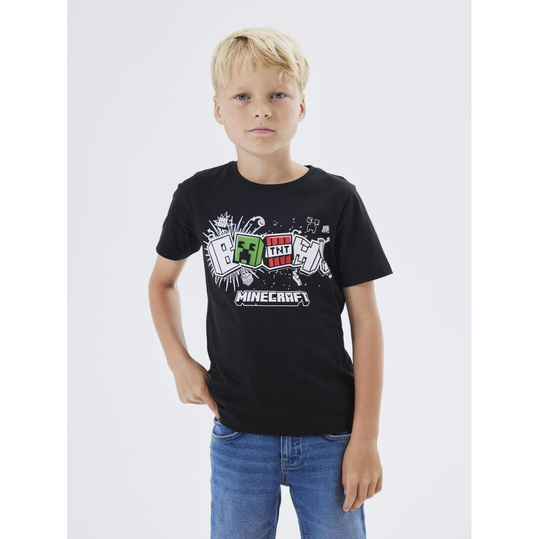 T-shirt de criança Name it Dinko Minecraft