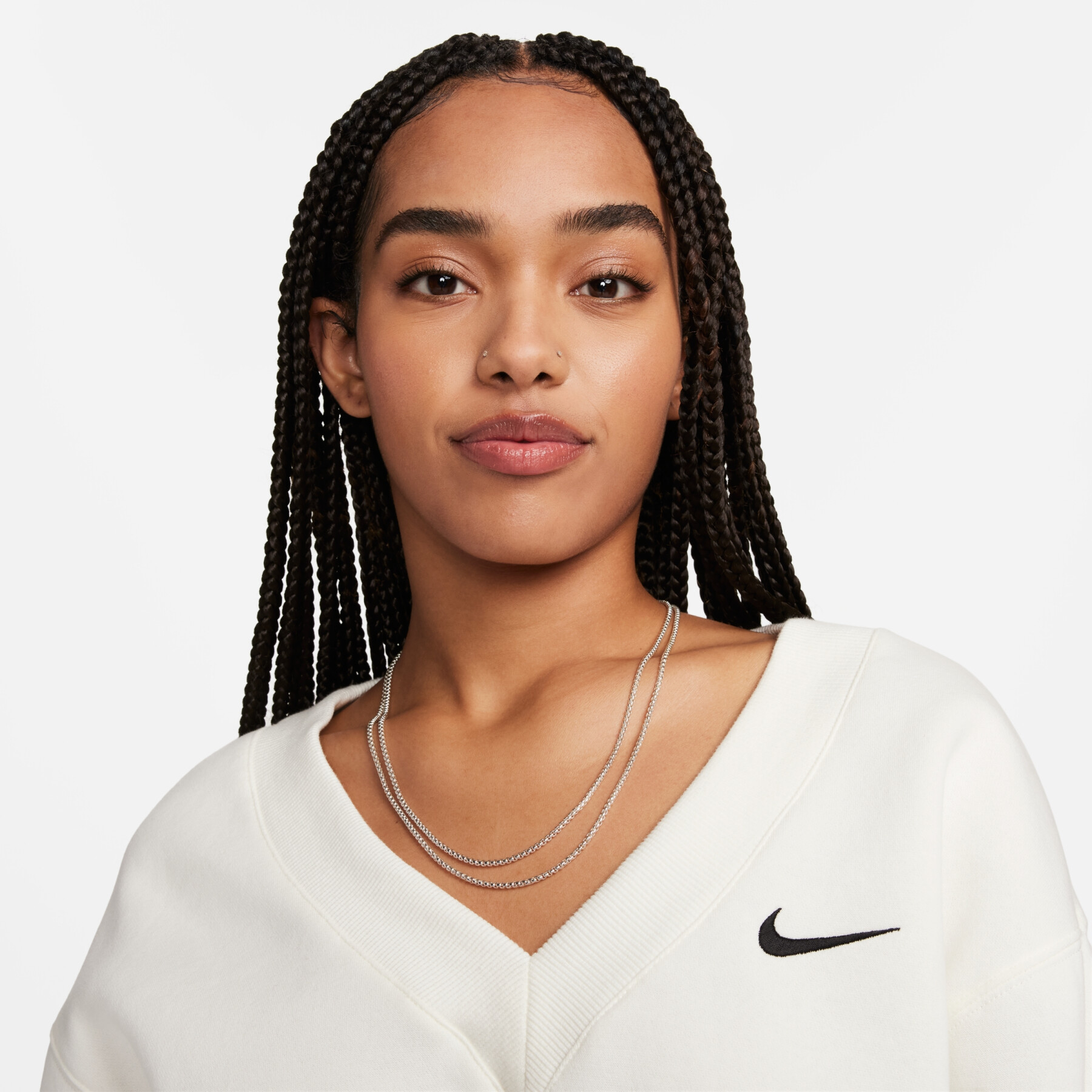 Camisola com gola em V de grandes dimensões para mulher Nike Phoenix Fleece
