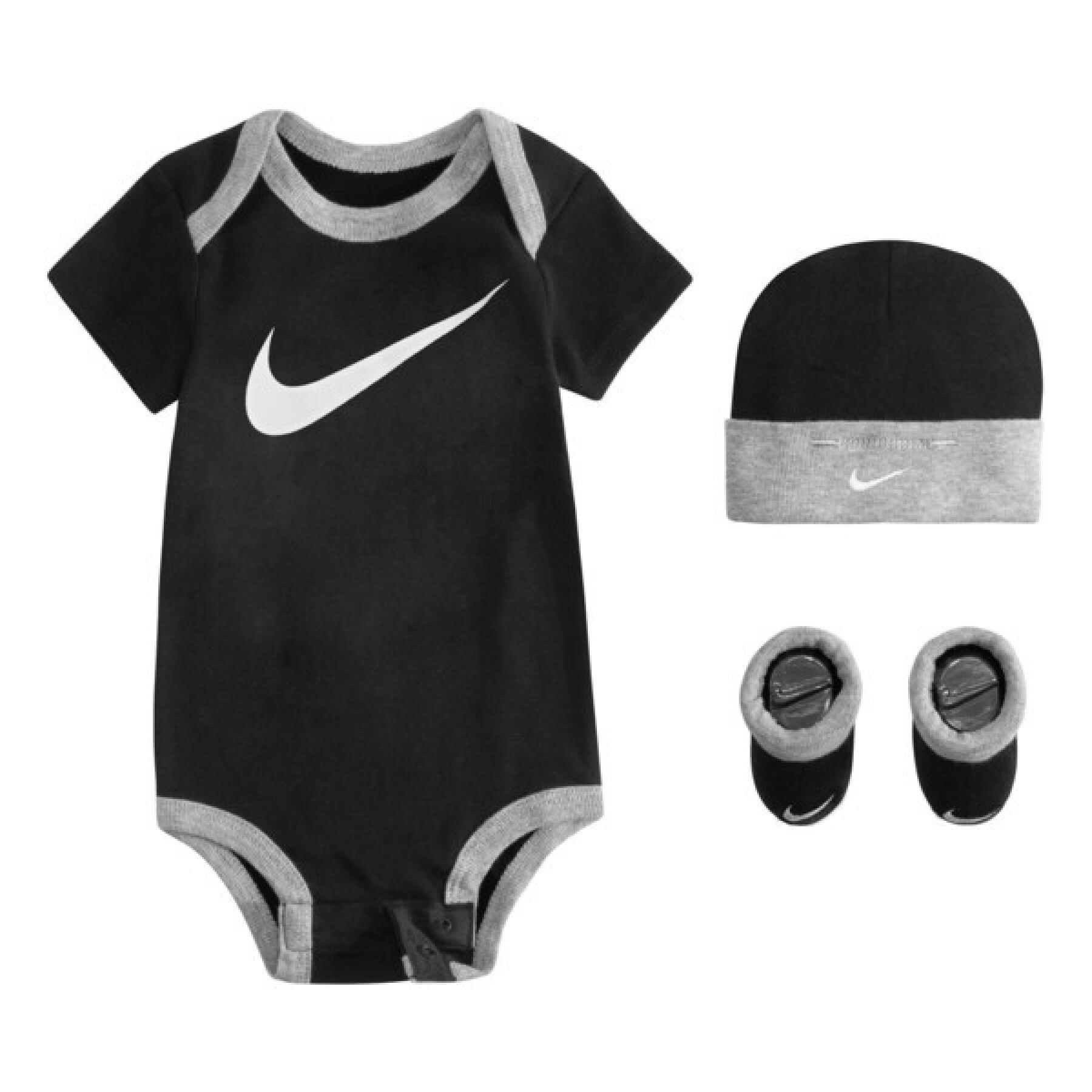 Conjunto de macacão + gorro + pantufas para bebé menino Nike NHN Swoosh
