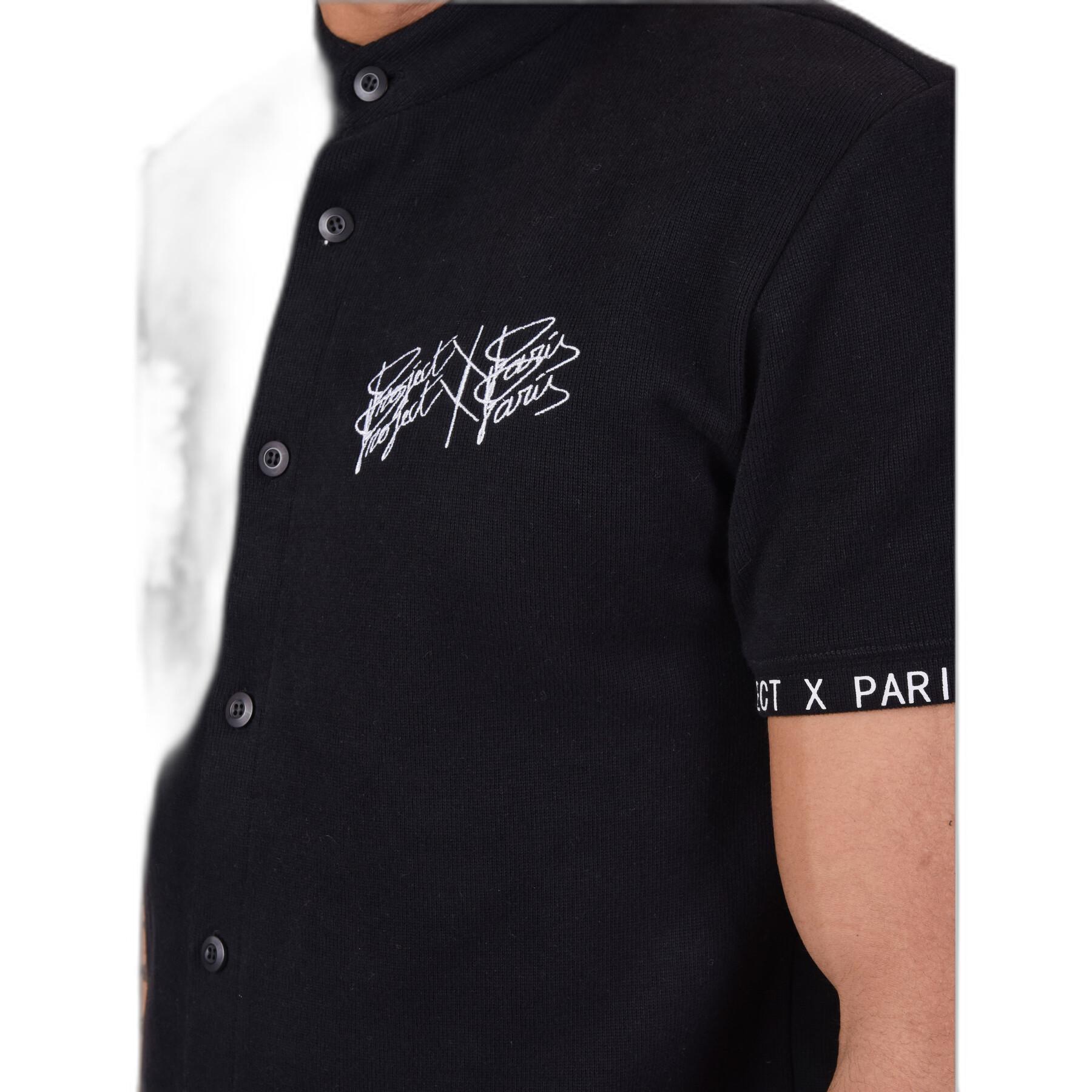Camisa de colarinho de mao Project X Paris Style maille