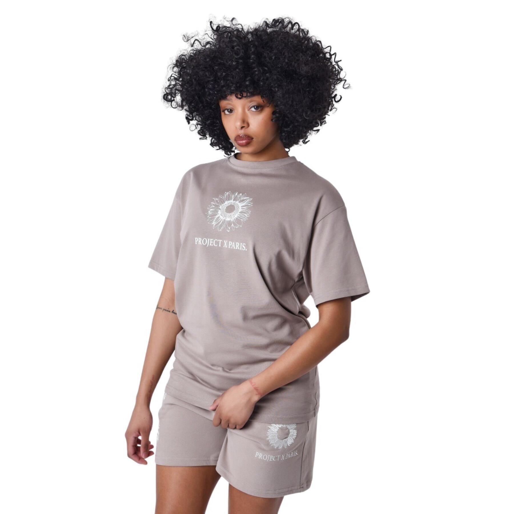 T-shirt floral oversize para mulher Project X Paris