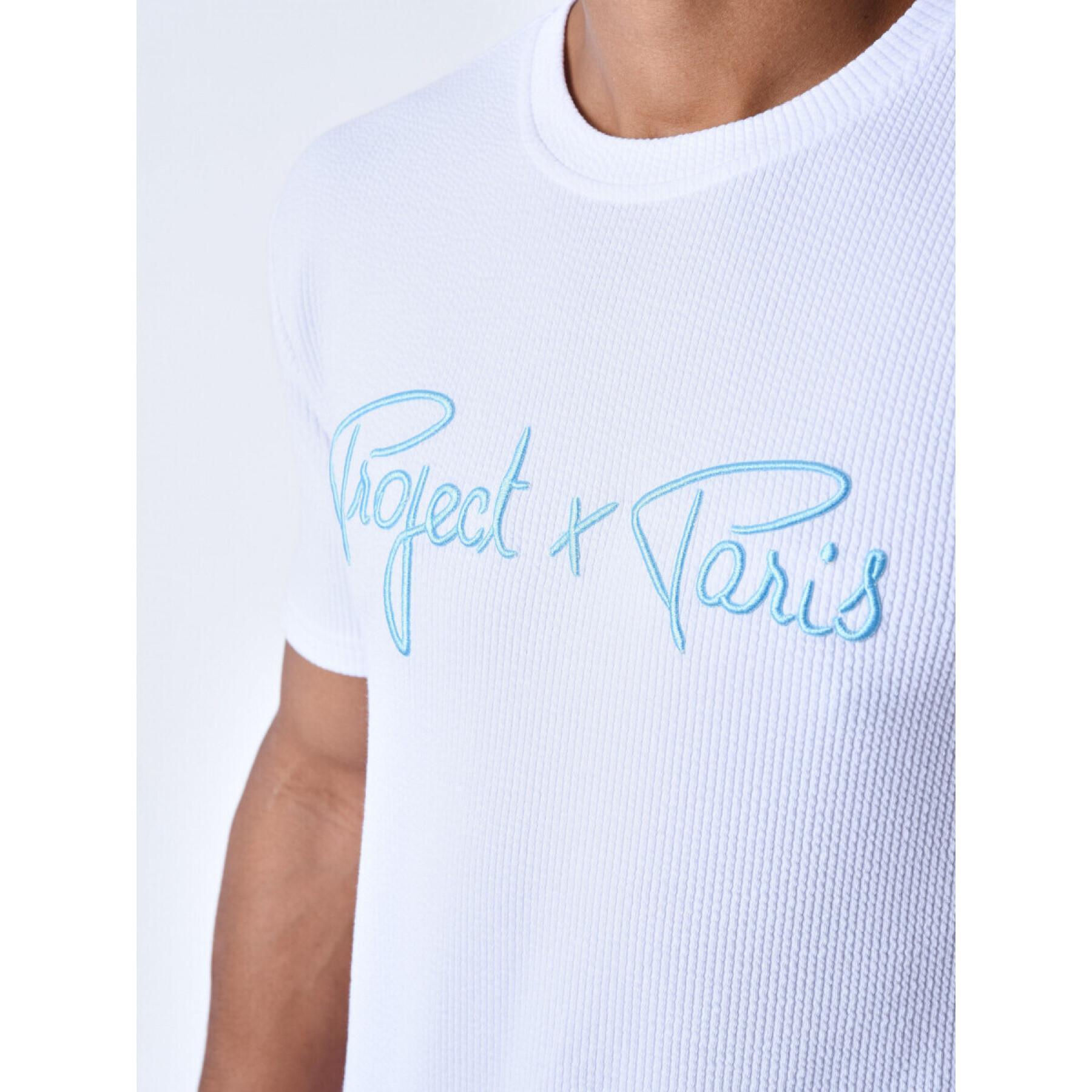 T-shirt waffle com logótipo bordado com assinatura Project X Paris