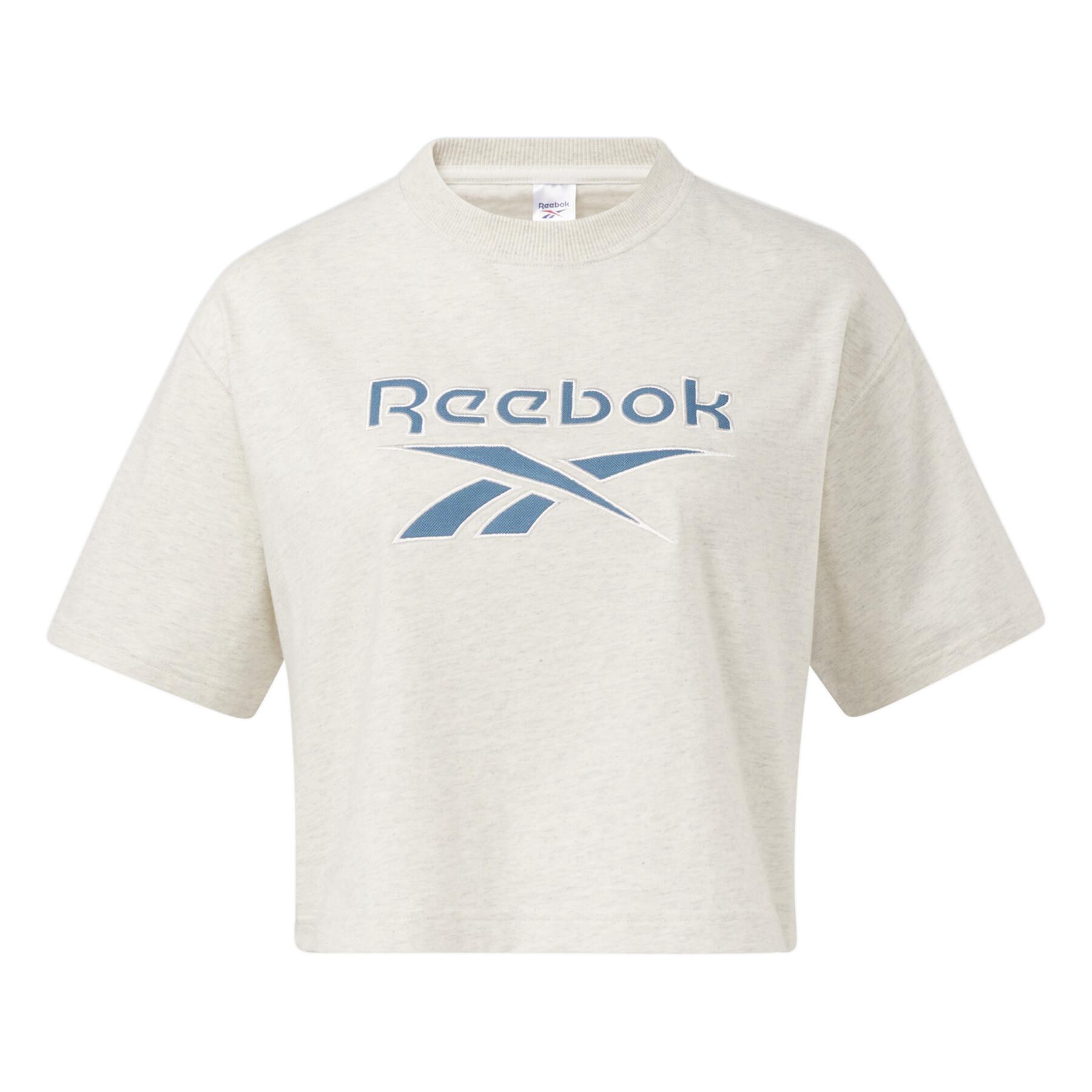 T-shirt de senhora de topo de colheita Reebok Classics Big Logo