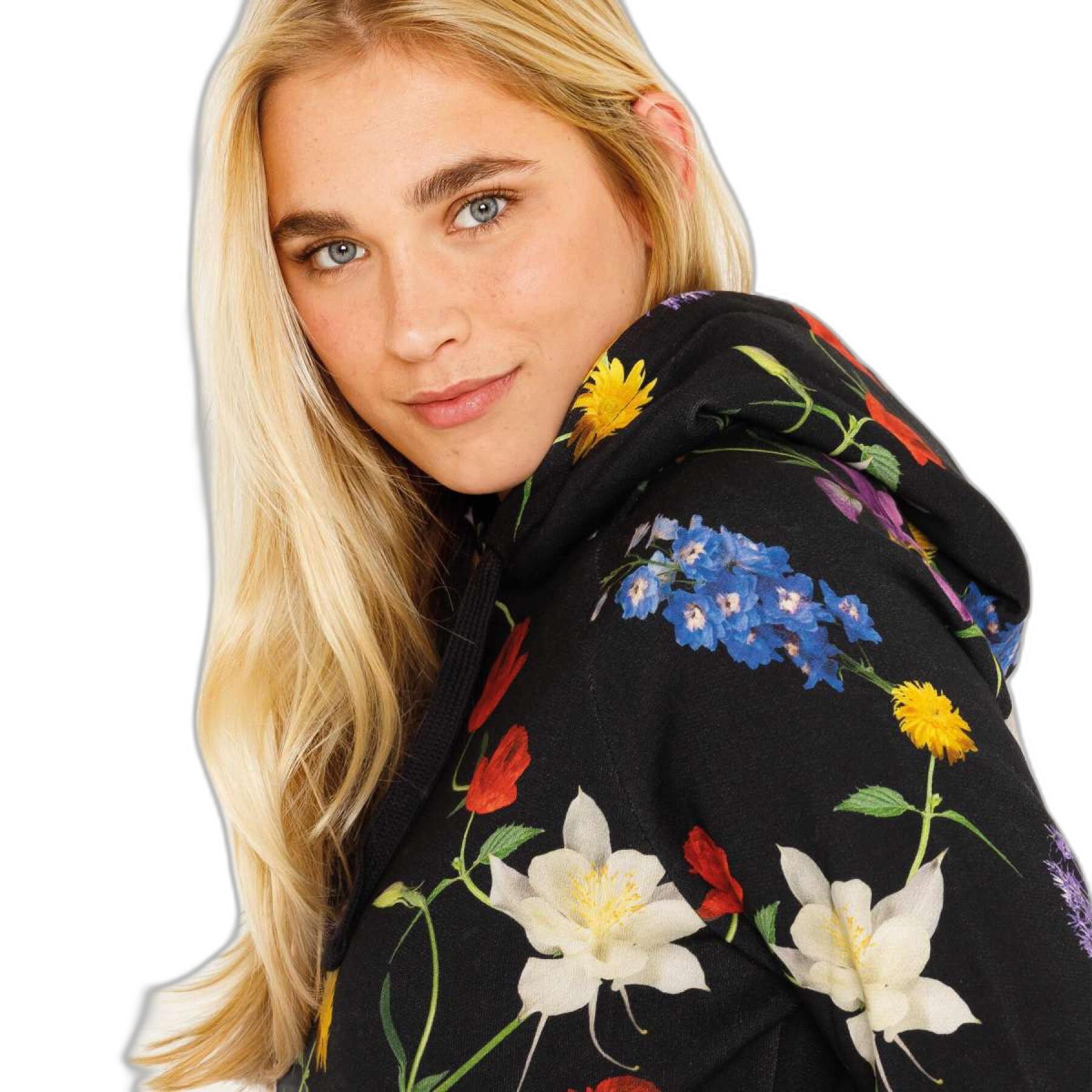 Sweatshirt capuz feminino Snurk Bouquet Gots