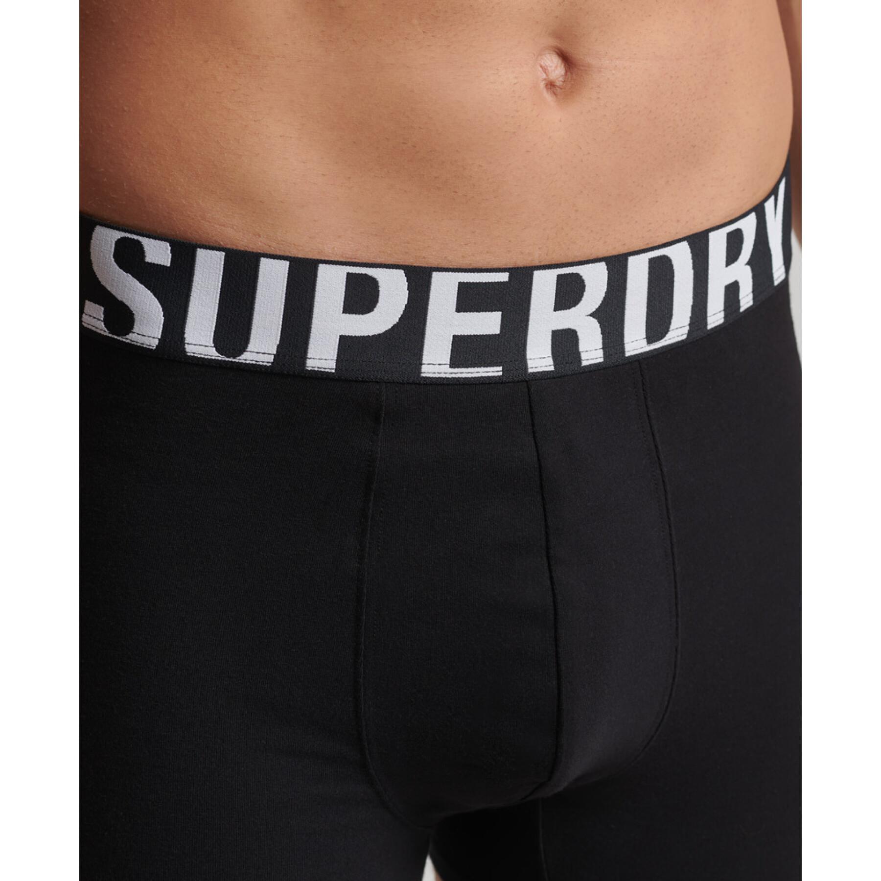 Calções boxer em algodão orgânico Superdry Dual Logo (x2)