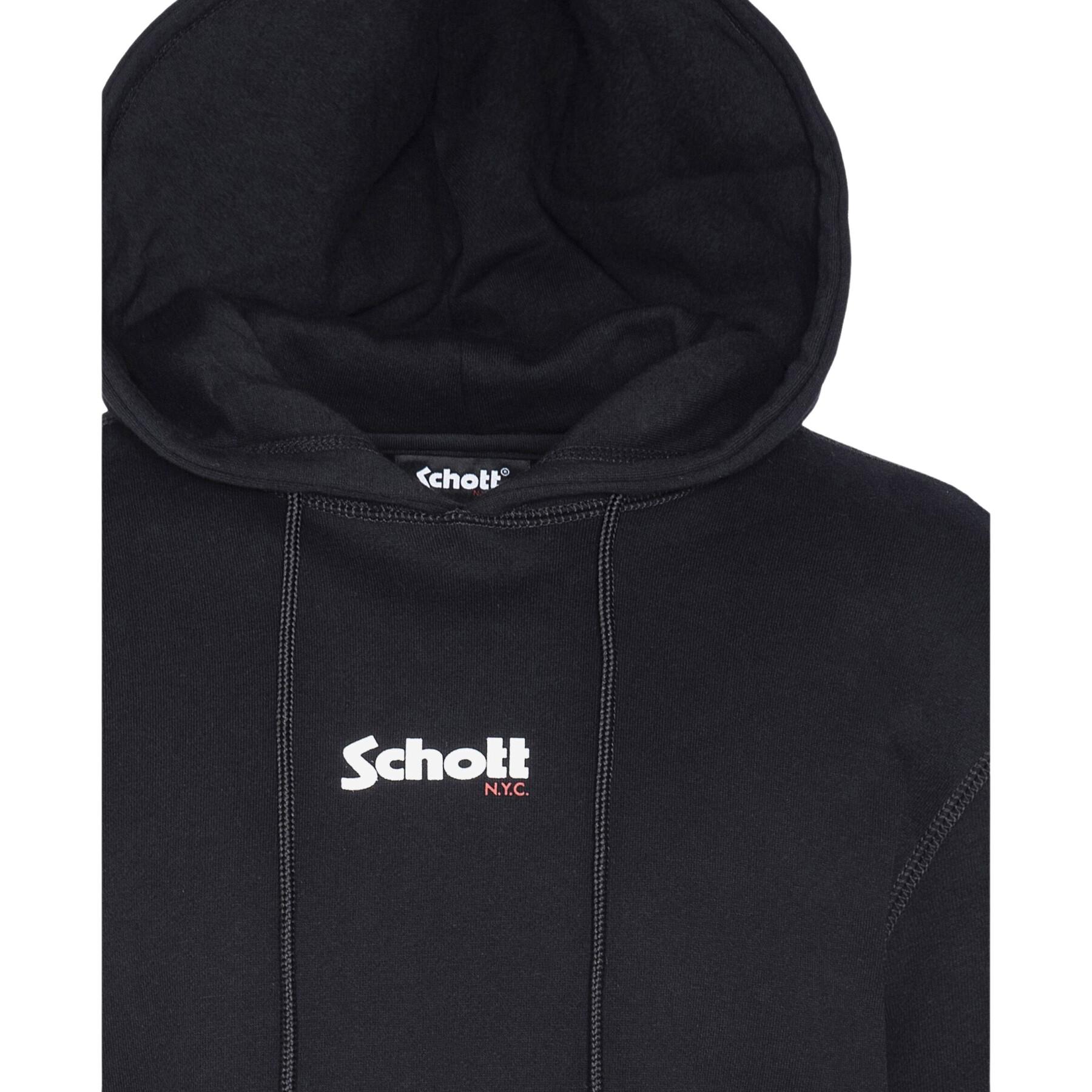Blusa de moletom com capuz e pequeno logotipo Schott