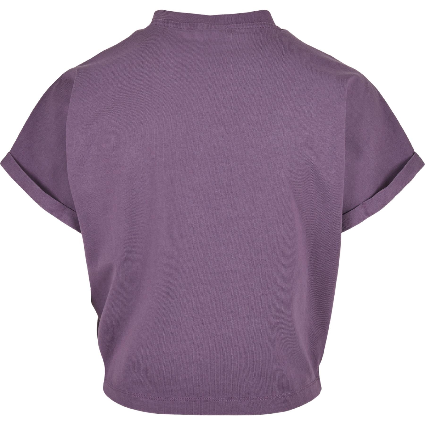 T-shirt mulher Urban Classics short pigment dye cortar-tamanhos grandes