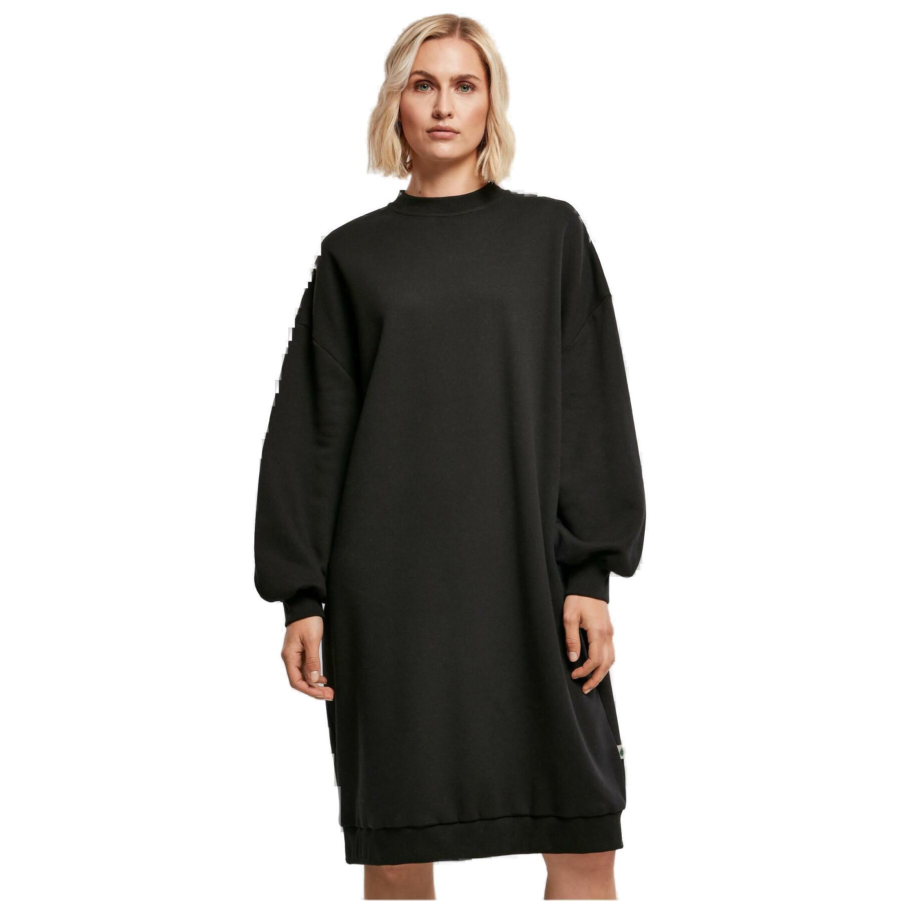 Vestido feminino de meia-grande saia redonda no pescoço Urban Classics Organic Oversized