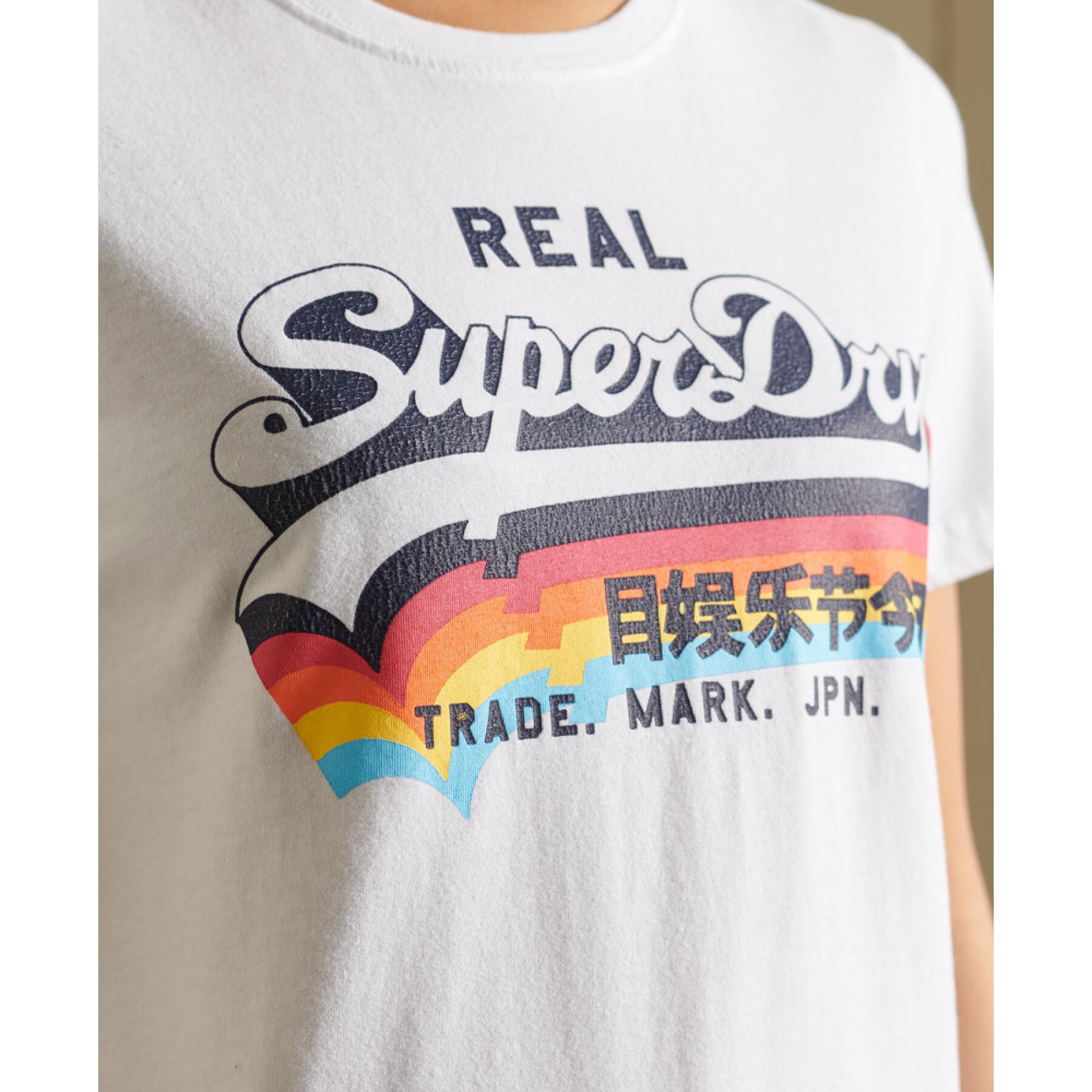 T-shirt de manga curta feminina Superdry Logo Vintage