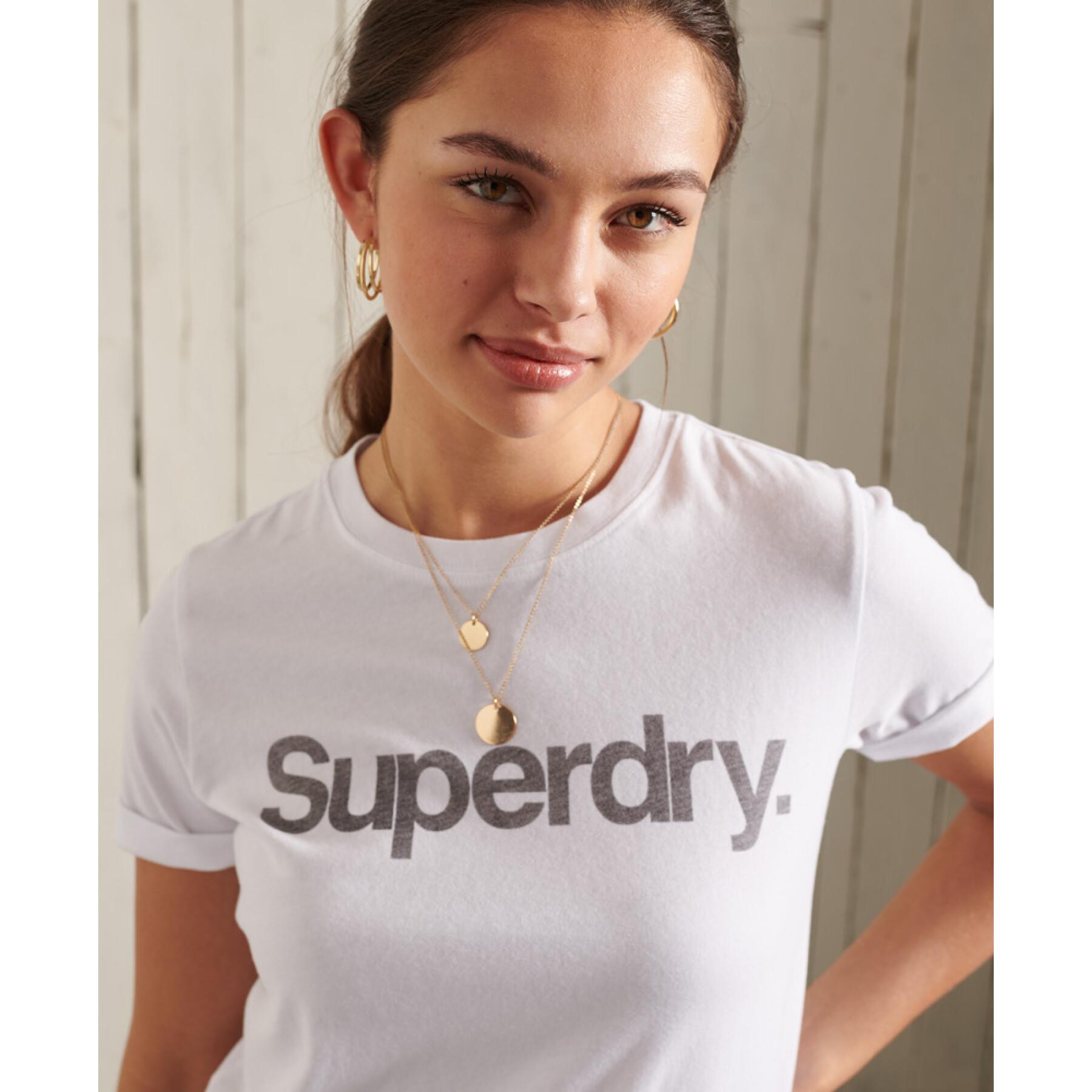 T-shirt de manga curta feminina Superdry Core Logo