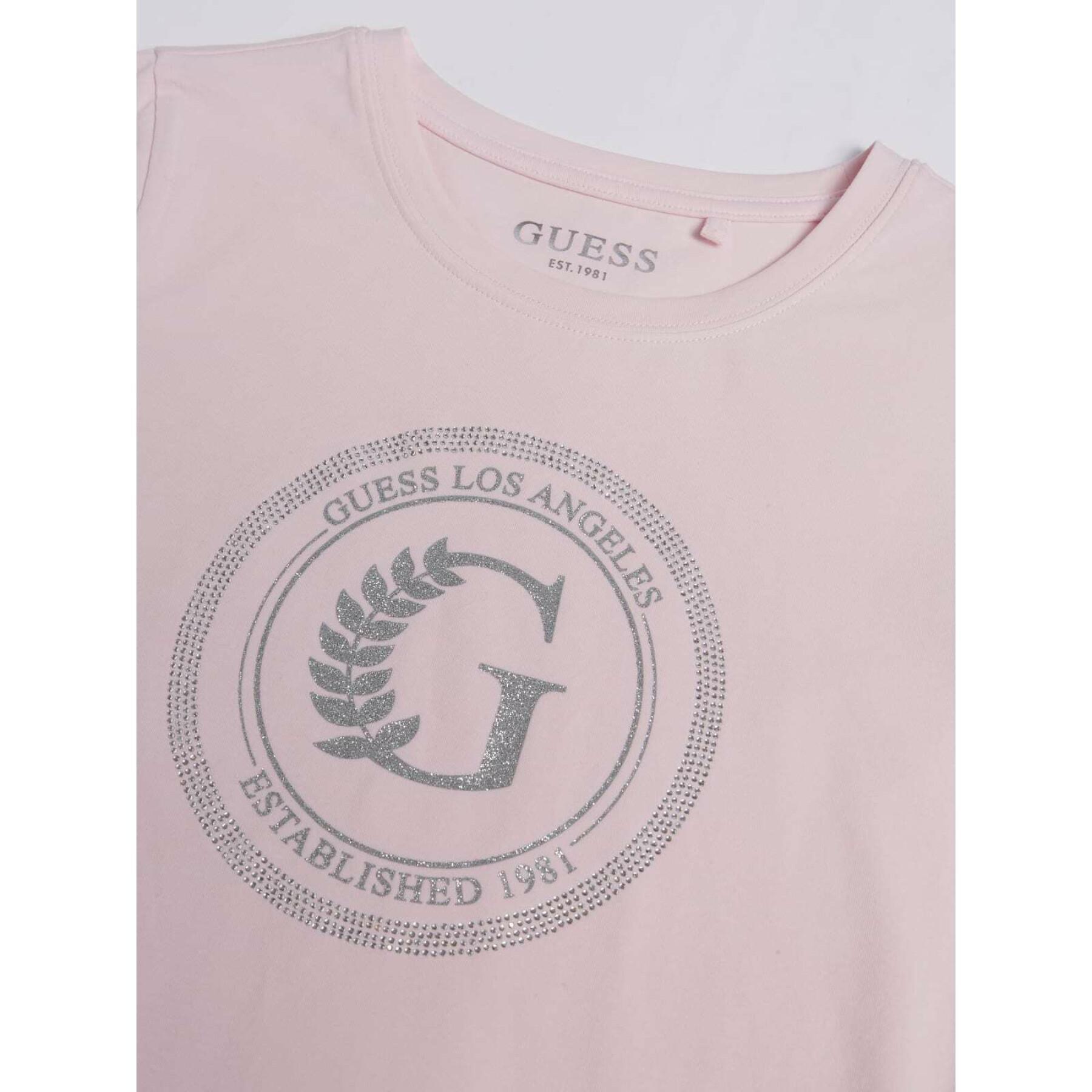 T-shirt de manga curta feminina Guess Crest R3