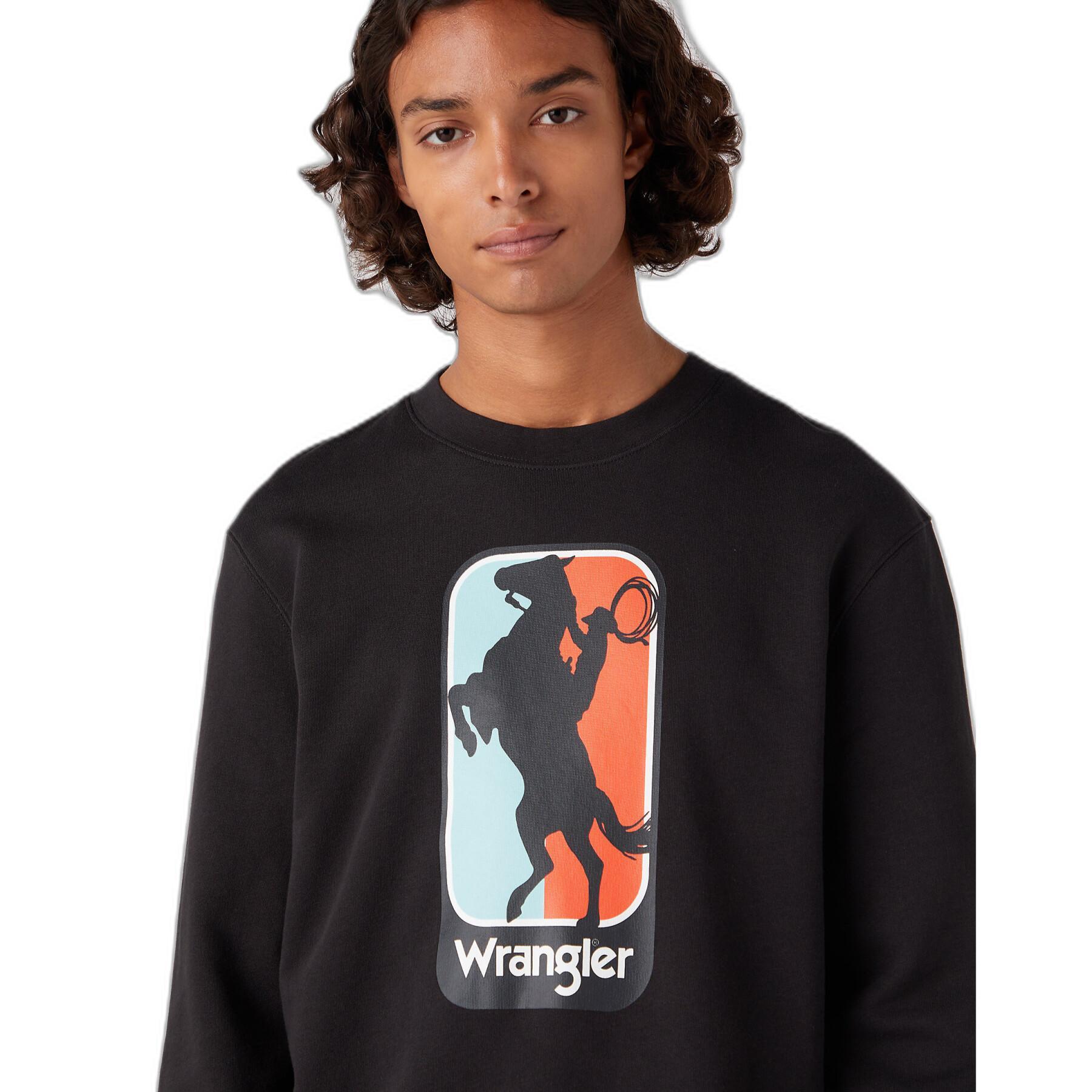 Sweatshirt com capuz e gola redonda Wrangler Logo