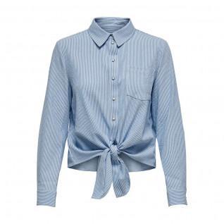 Camisa Only Lecey manches longues femme stripe knot