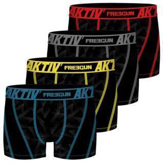 Calções boxer com costura colorida Freegun Aktiv (x4)