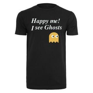 T-shirt de manga curta feminina Urban Classics Happy Me I See Ghosts