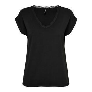 T-shirt de pescoço em V para mulheres Only Onlmoster