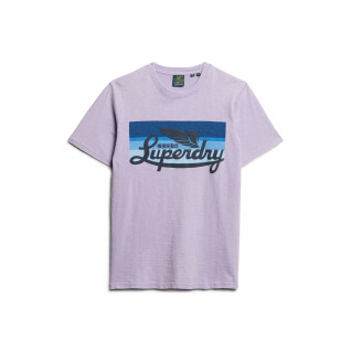 T-shirt às riscas e com logótipo Superdry Cali
