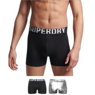 Calções boxer em algodão orgânico Superdry Dual Logo (x2)