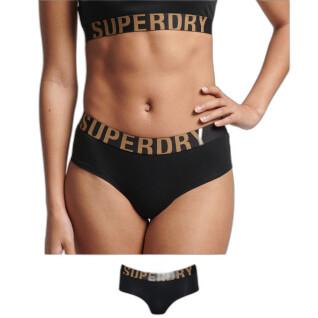 Lingerie de cintura baixa com logótipo feminino Superdry