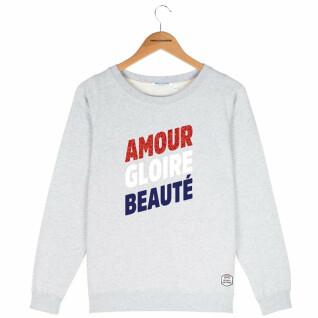 Mulher de camisa de pescoço redondo French Disorder Amour gloire beauté