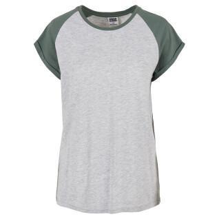 T-shirt mulher Urban Classics contrast raglan (tamanhos grandes)