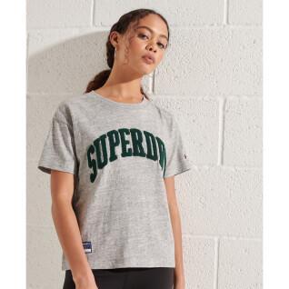 Camiseta de corte reto feminino Superdry Varsity Arch