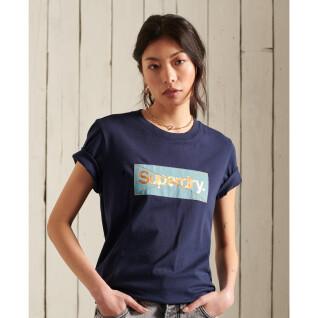 T-shirt com logótipo feminino Superdry Core Patina